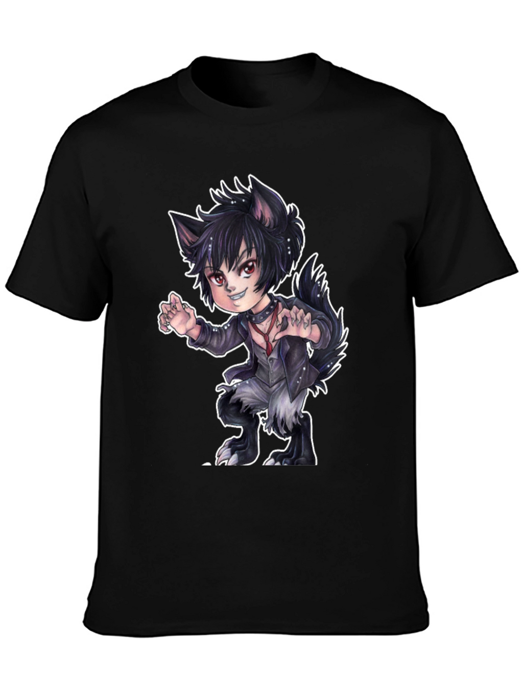 Werewolf Anime T-Shirt - Black