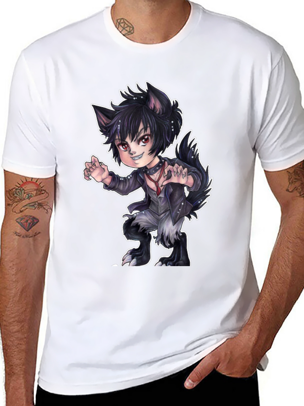 Werewolf Anime T-Shirt - Black