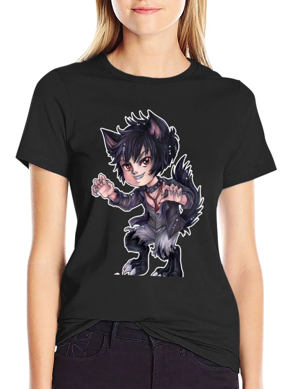 Werewolf Anime T-Shirt - Black