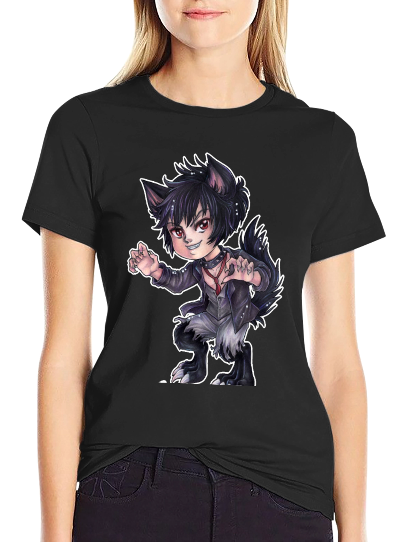 Werewolf Anime T-Shirt - Black