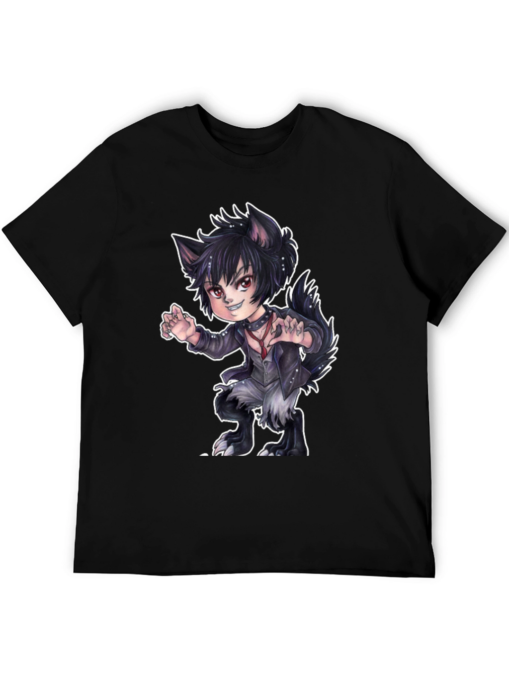 Werewolf Anime T-Shirt - Black