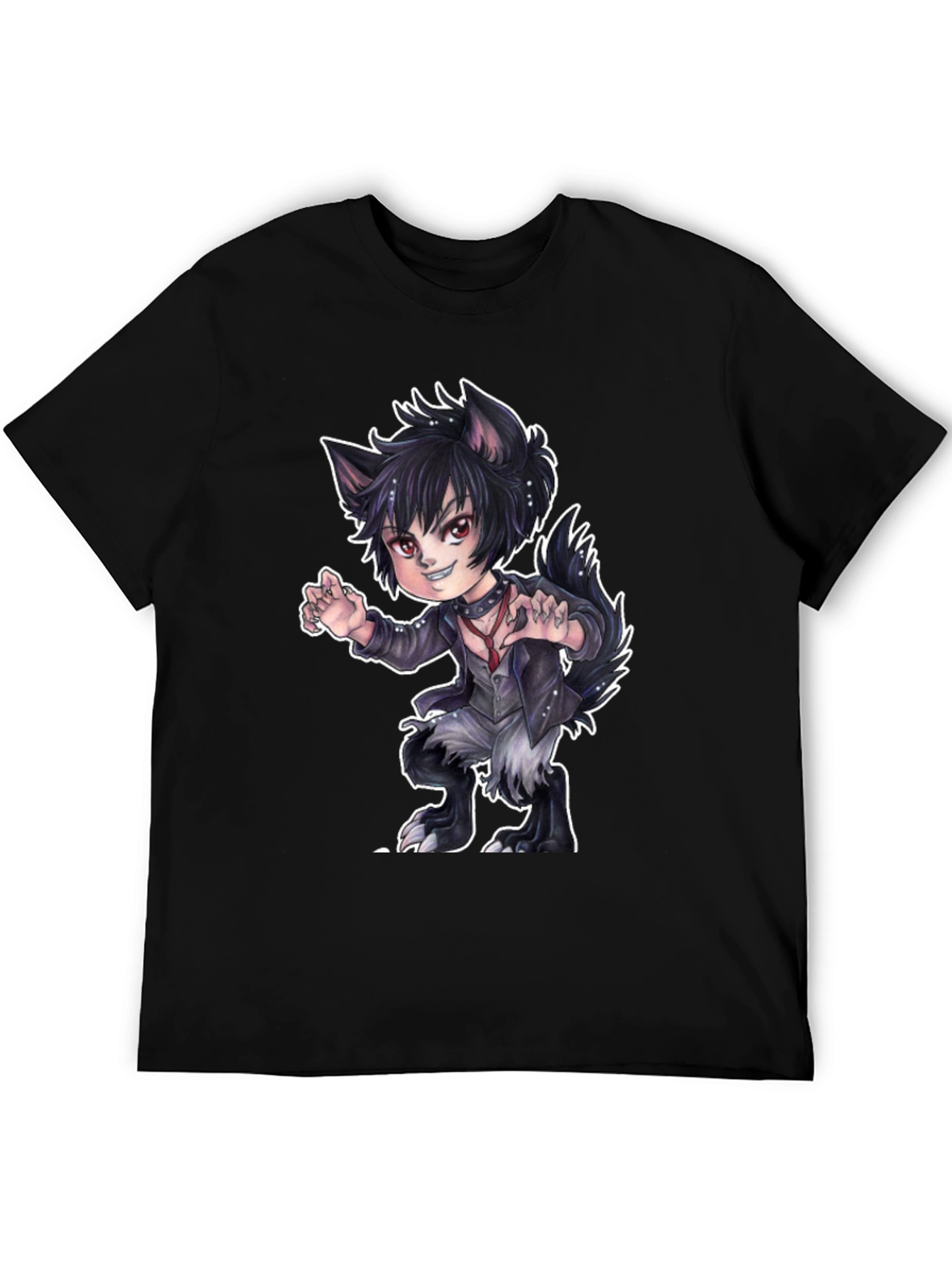 Werewolf Anime T-Shirt - Black