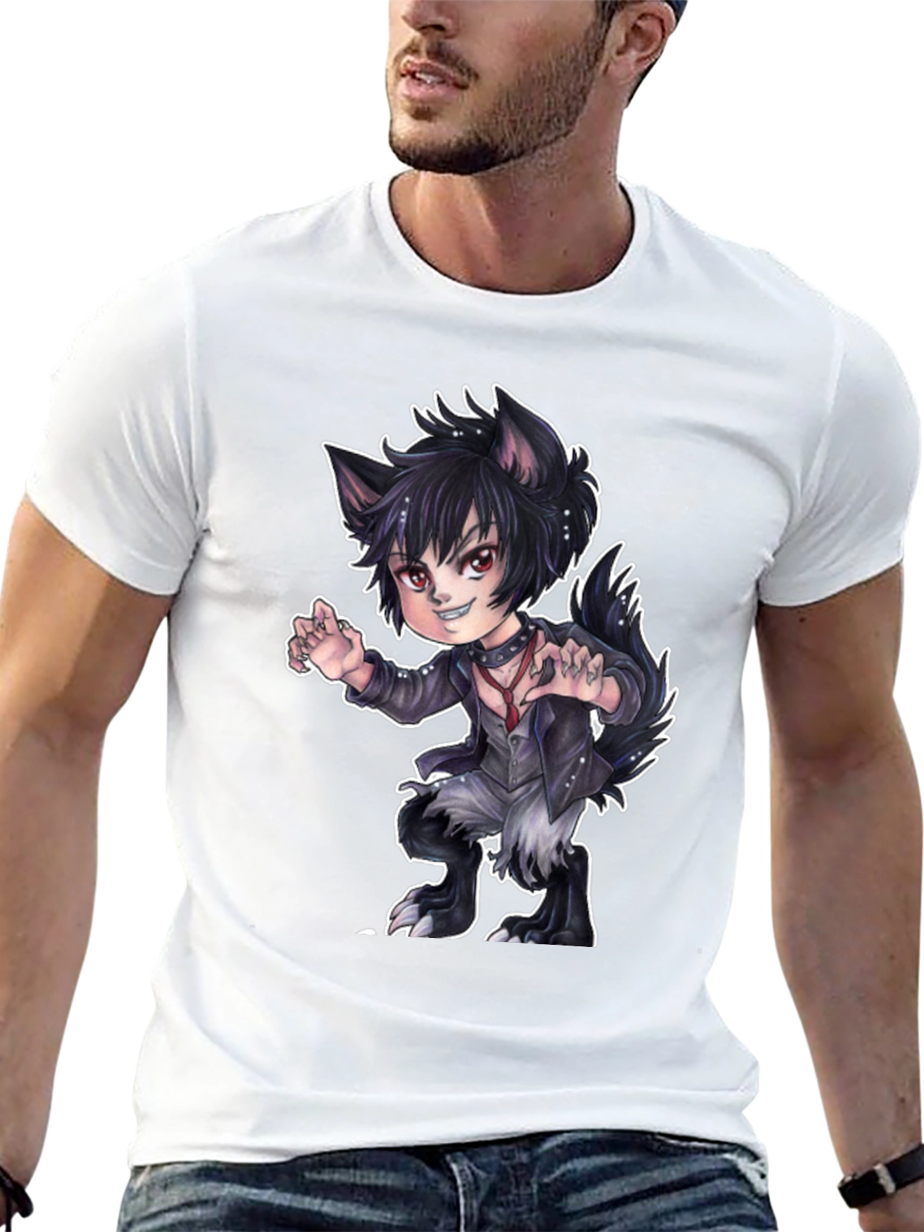 Werewolf Anime T-Shirt - Black
