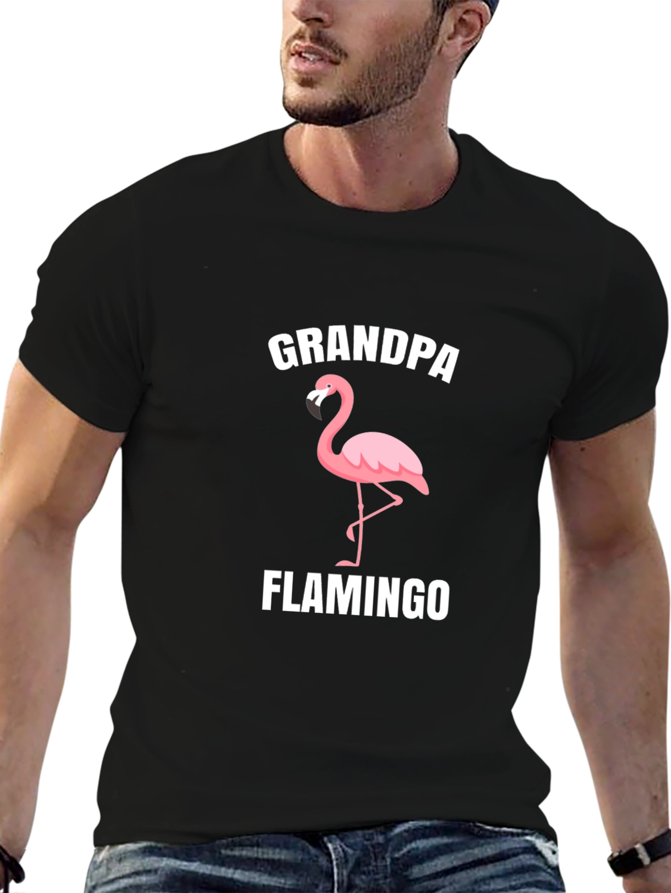 Grandpa Flamingo T-Shirt - Novelty Graphic Tee