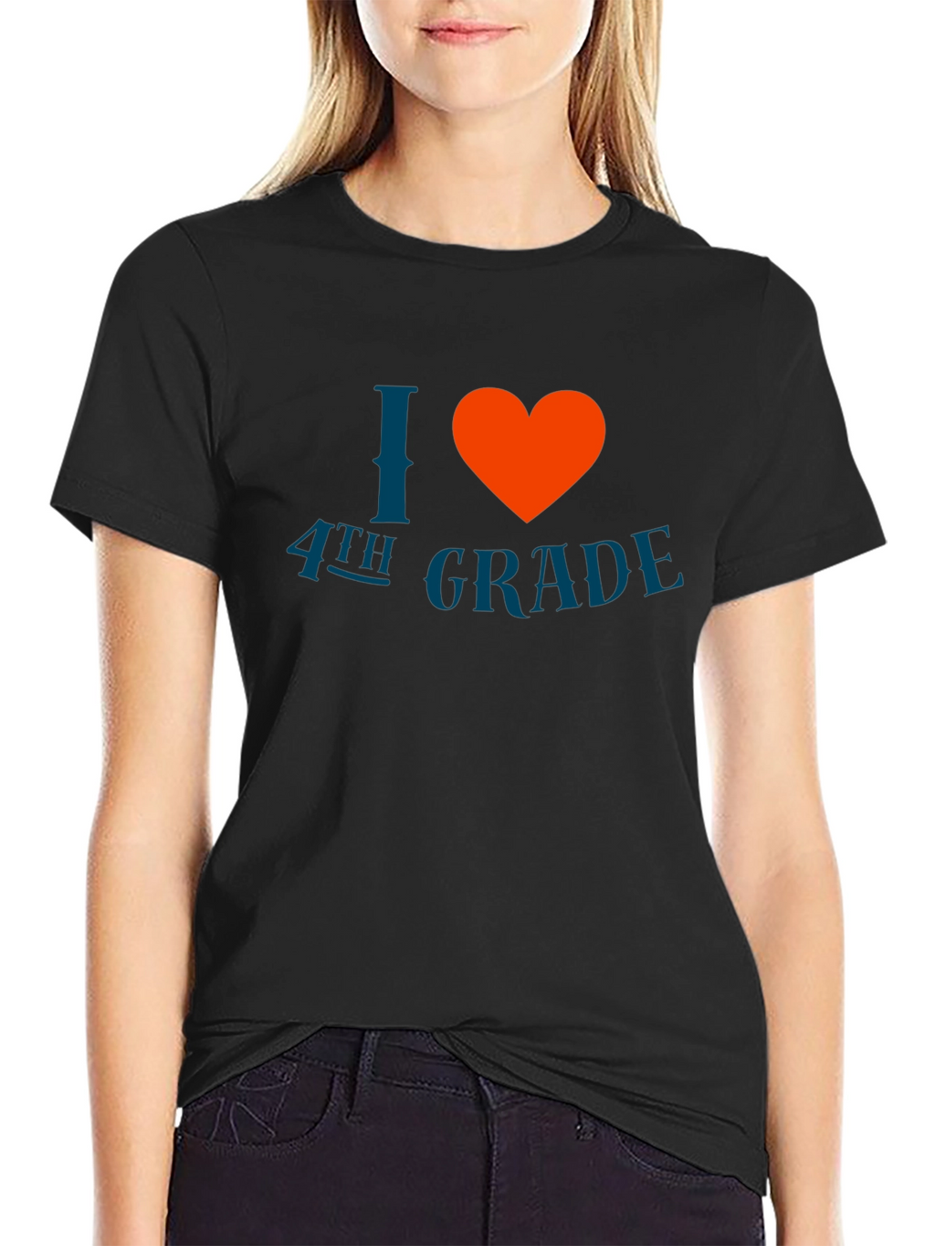 I Love 4th Grade T-Shirt - Black
