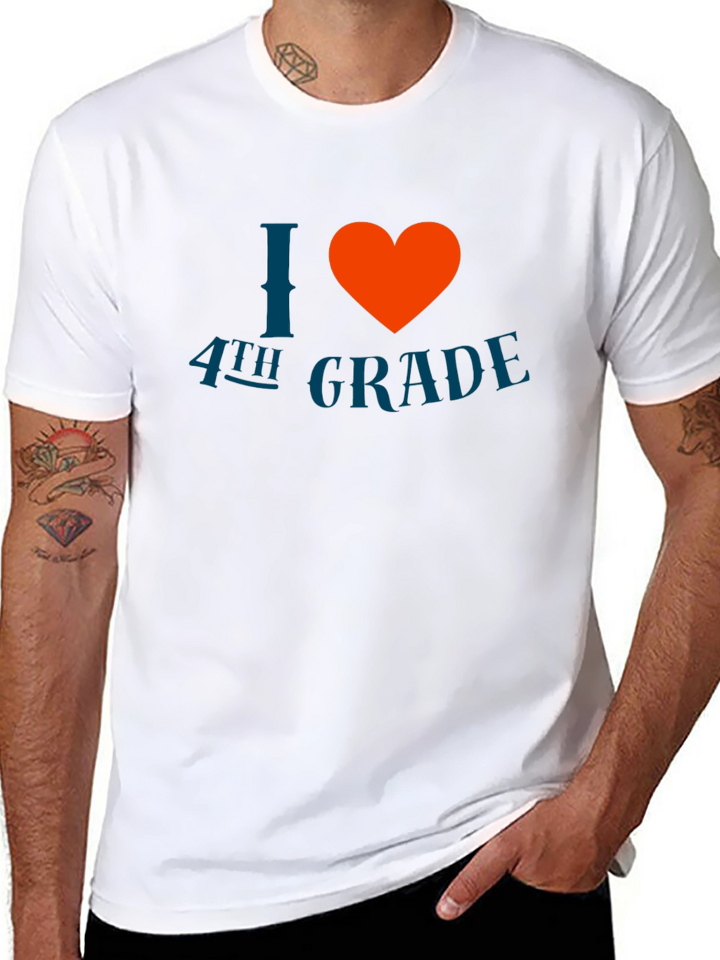 I Love 4th Grade T-Shirt - Black