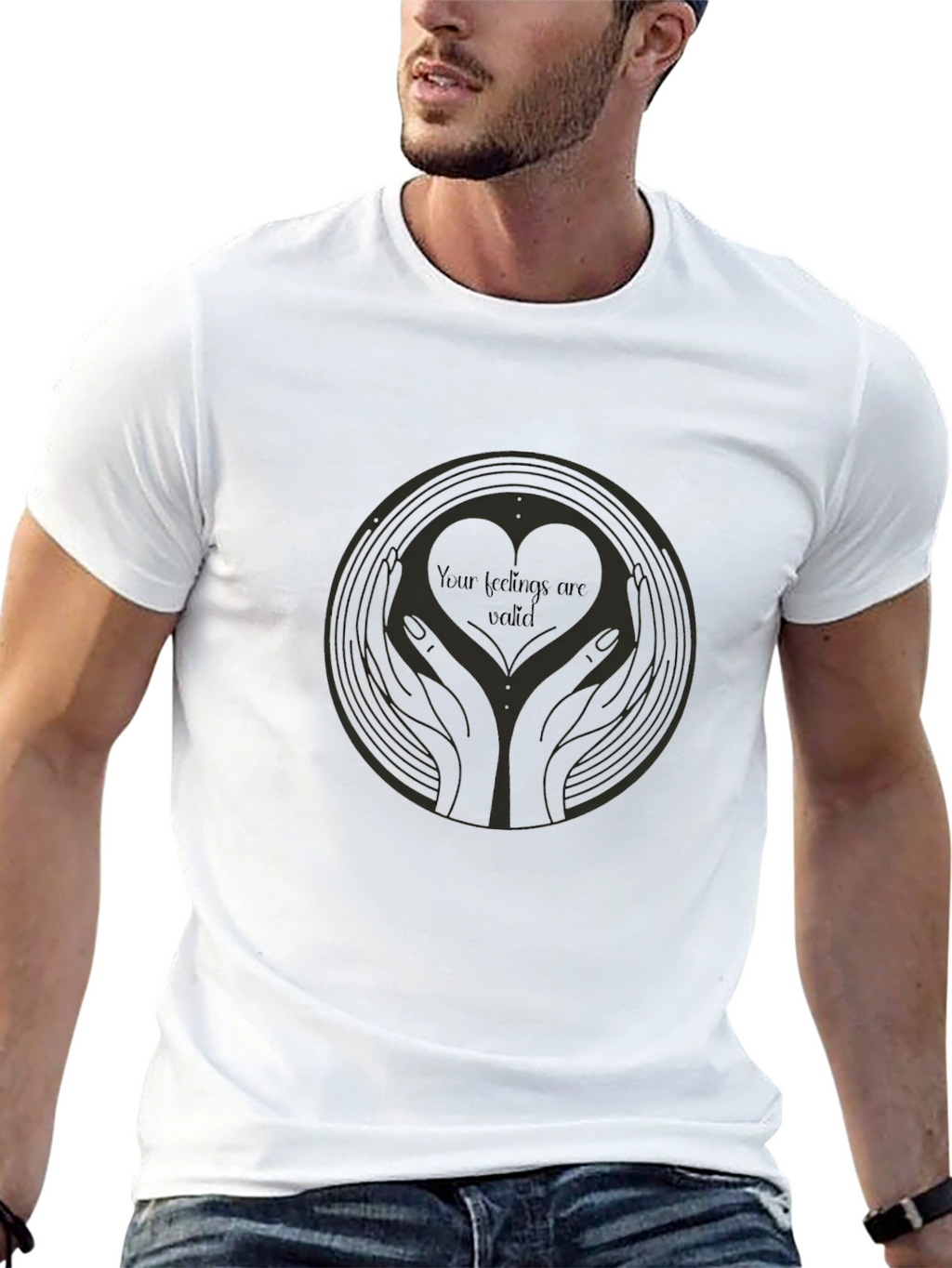 Heart Hands Graphic Tee - Your Feelings Are Valid