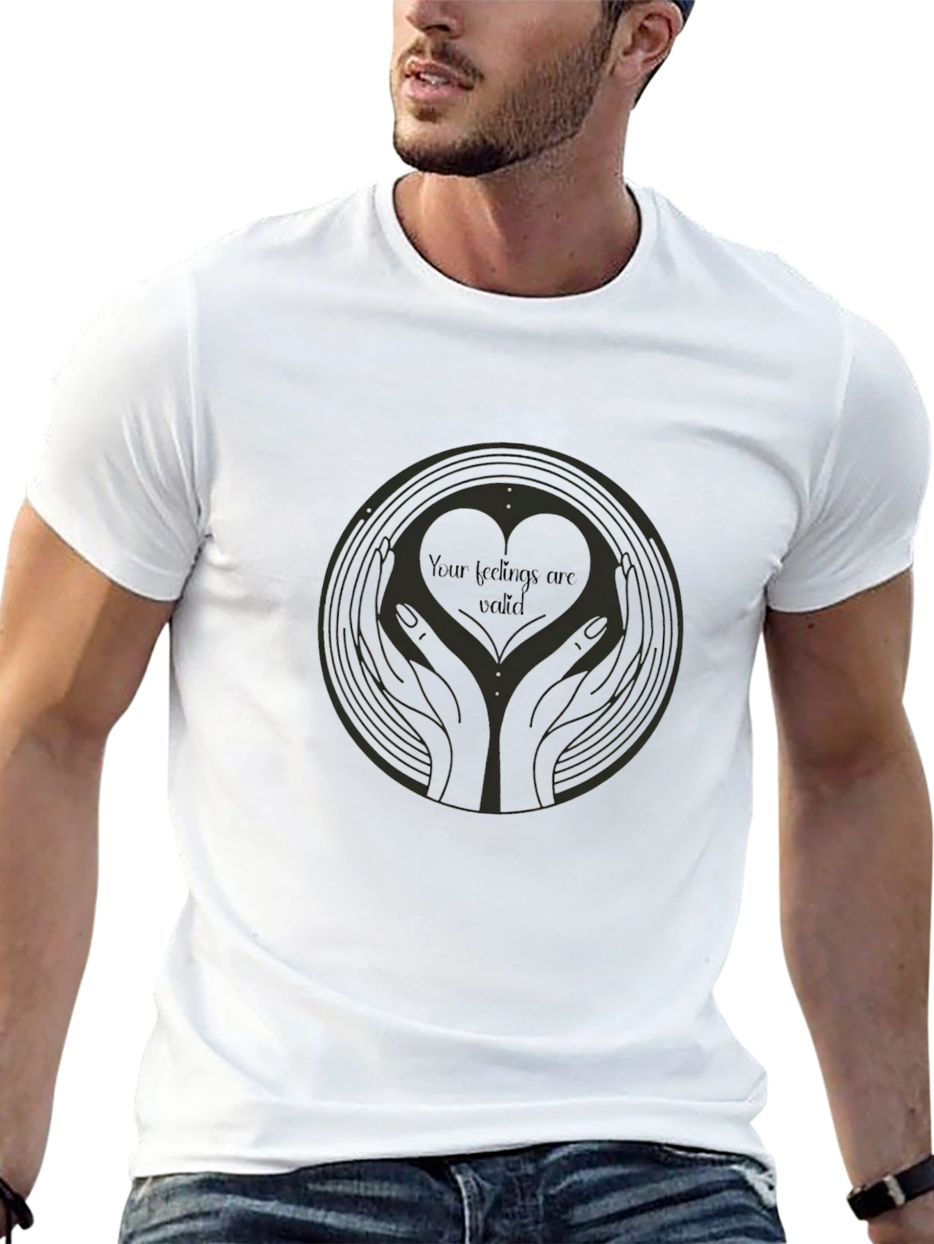 Heart Hands Graphic Tee - Your Feelings Are Valid