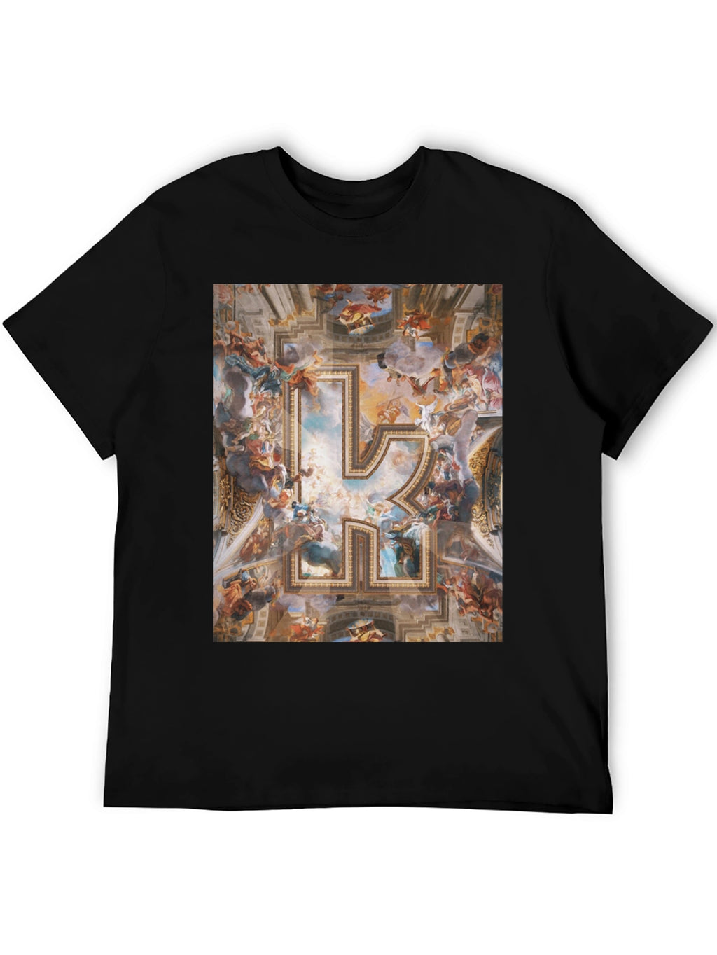 Renaissance Art R Initial Black T-Shirt