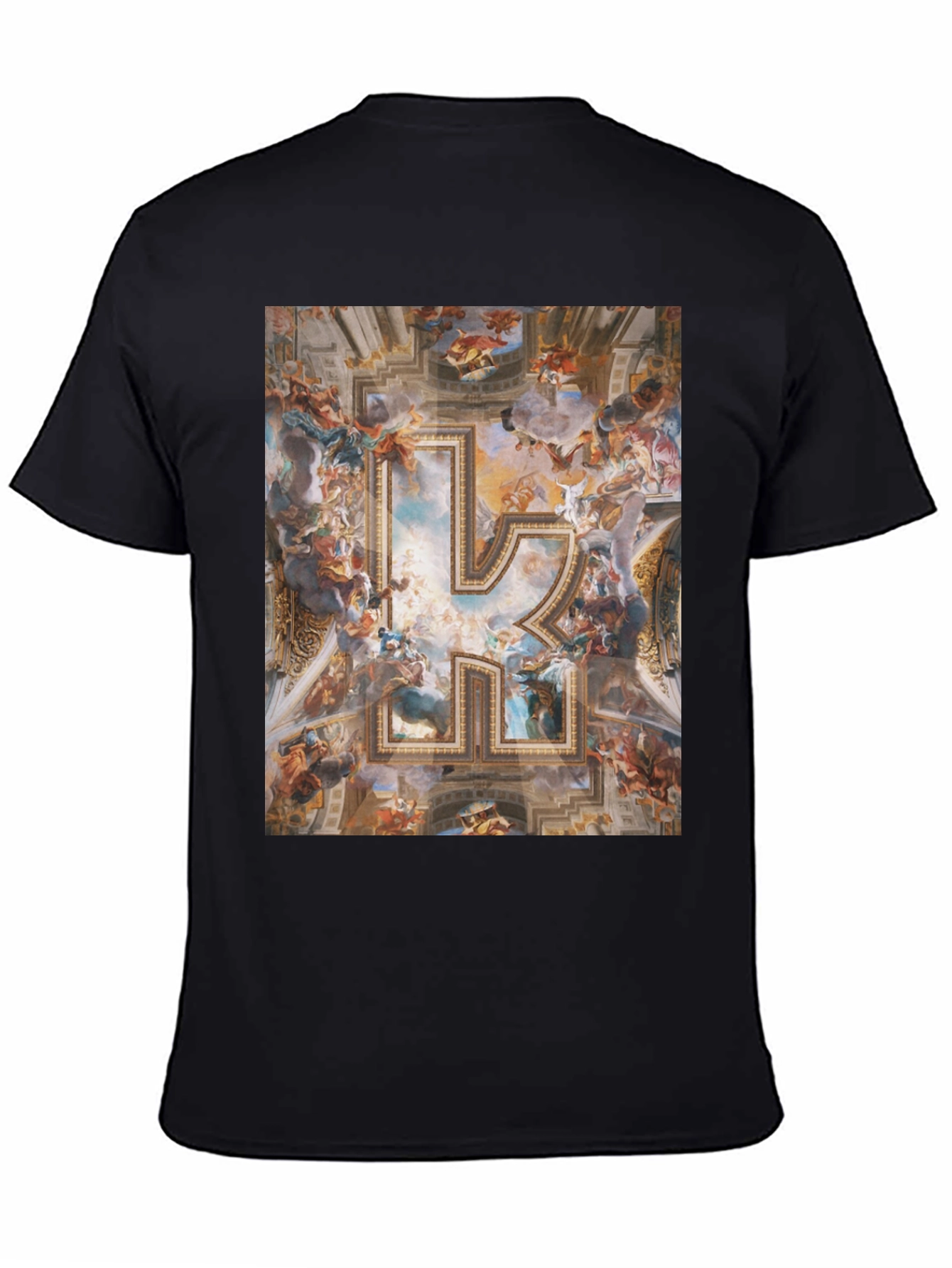 Renaissance Art R Initial Black T-Shirt