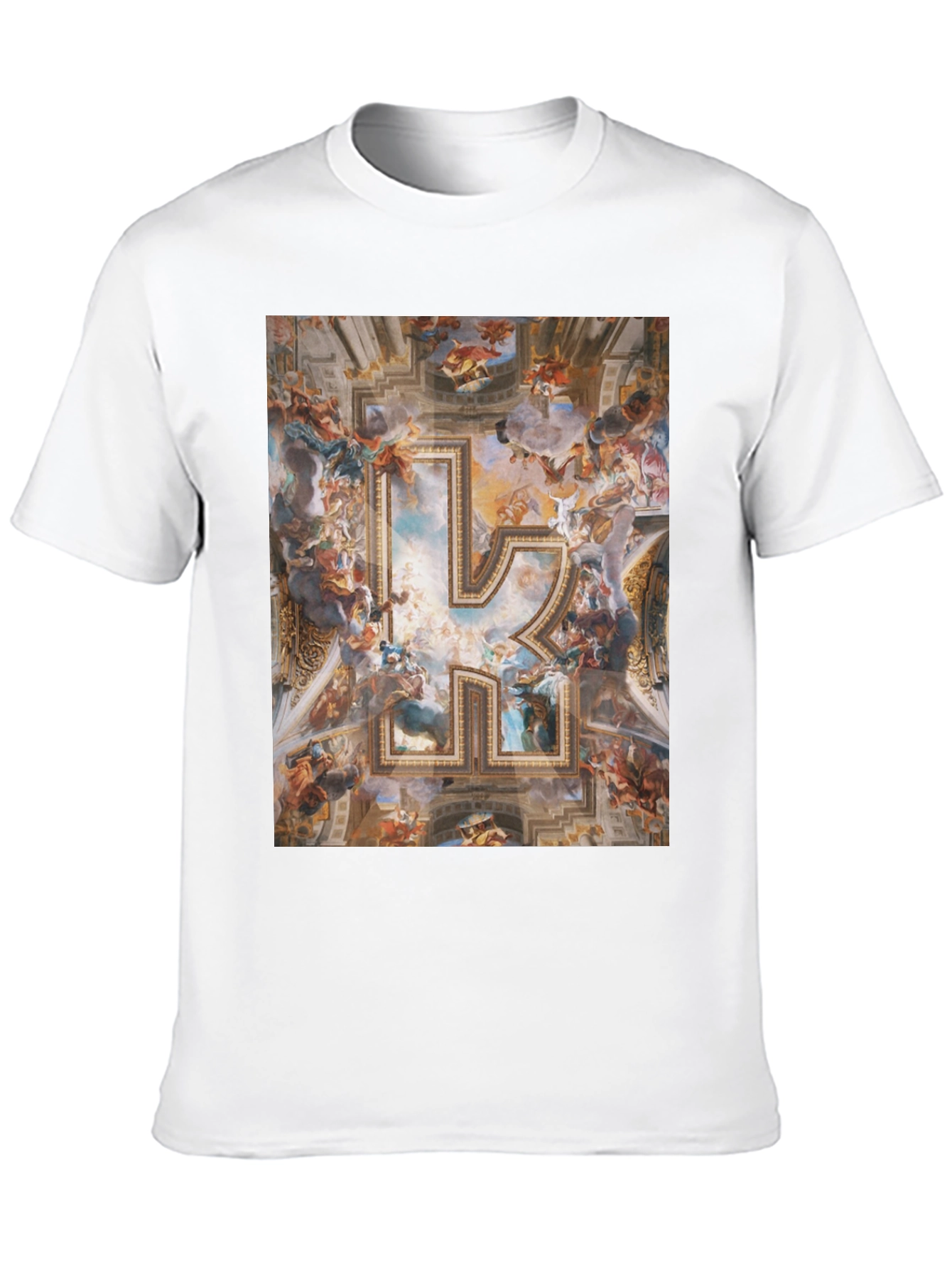 Renaissance Art R Initial Black T-Shirt
