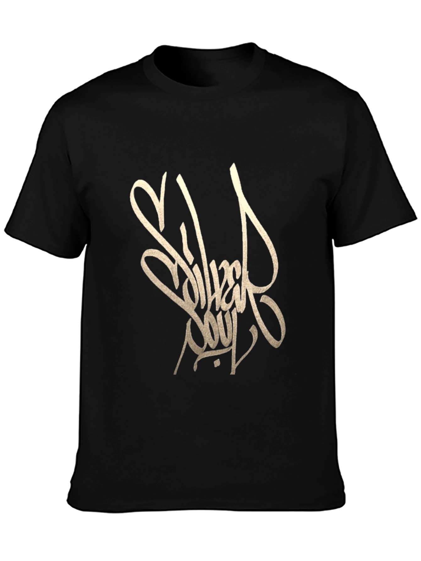 Silver Soul Graphic Tee - Black Casual T-Shirt