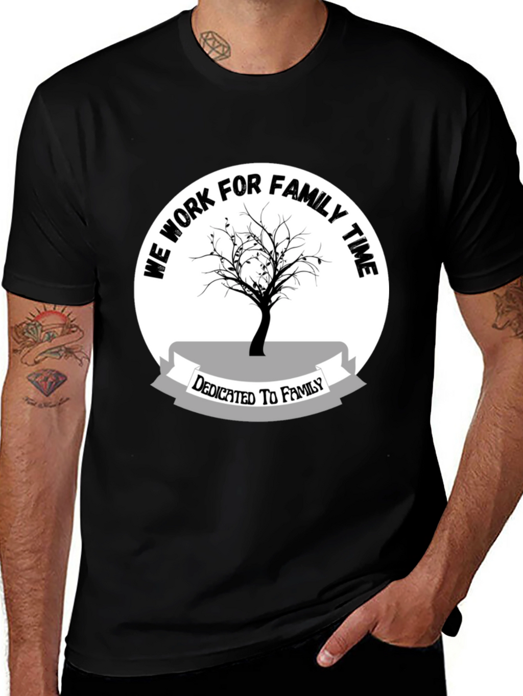 Family Time Tee - Black Cotton Shirt