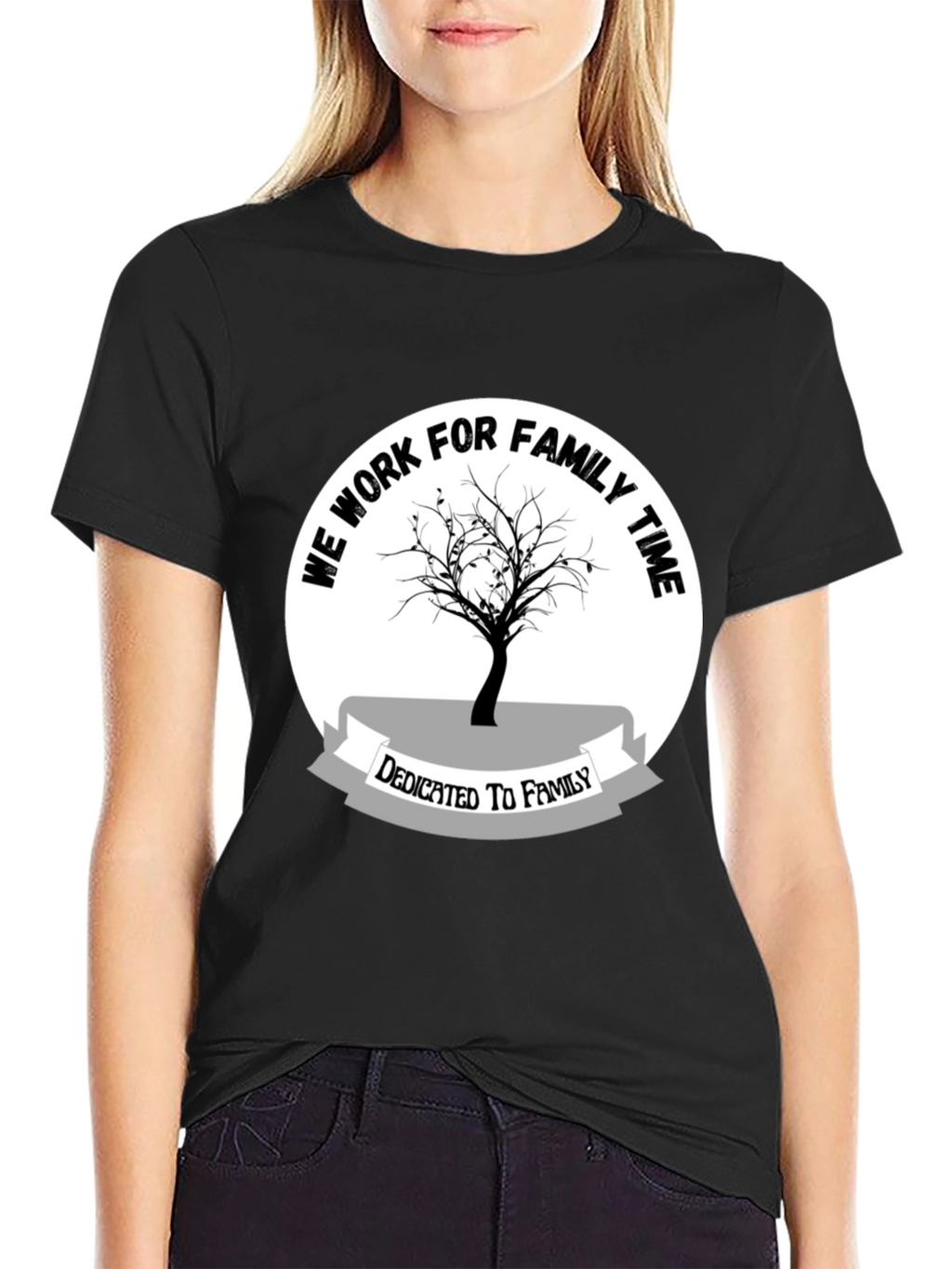 Family Time Tee - Black Cotton Shirt