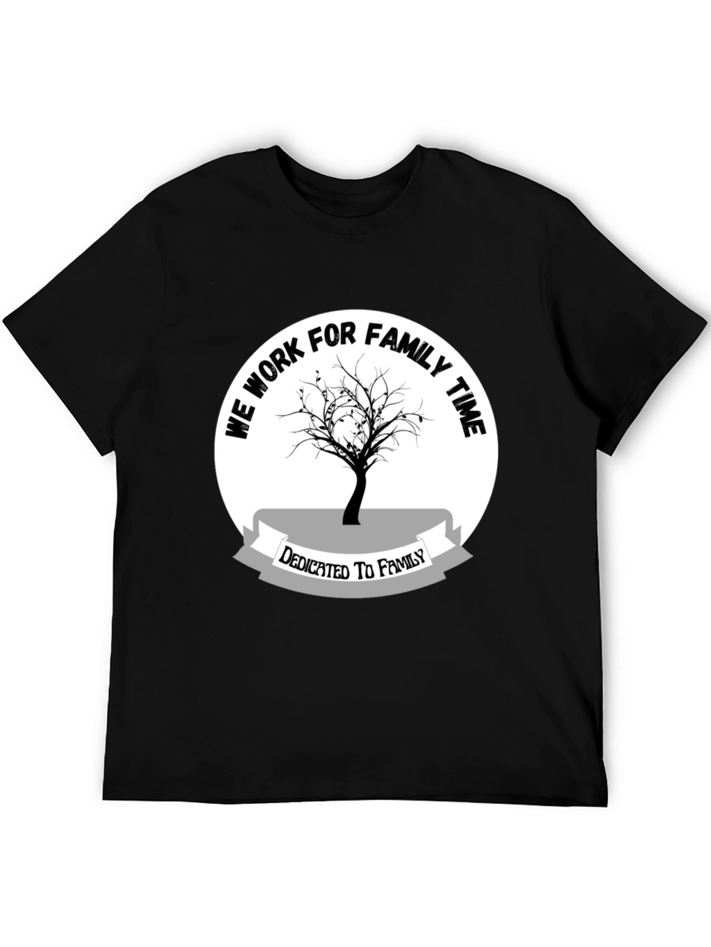 Family Time Tee - Black Cotton Shirt