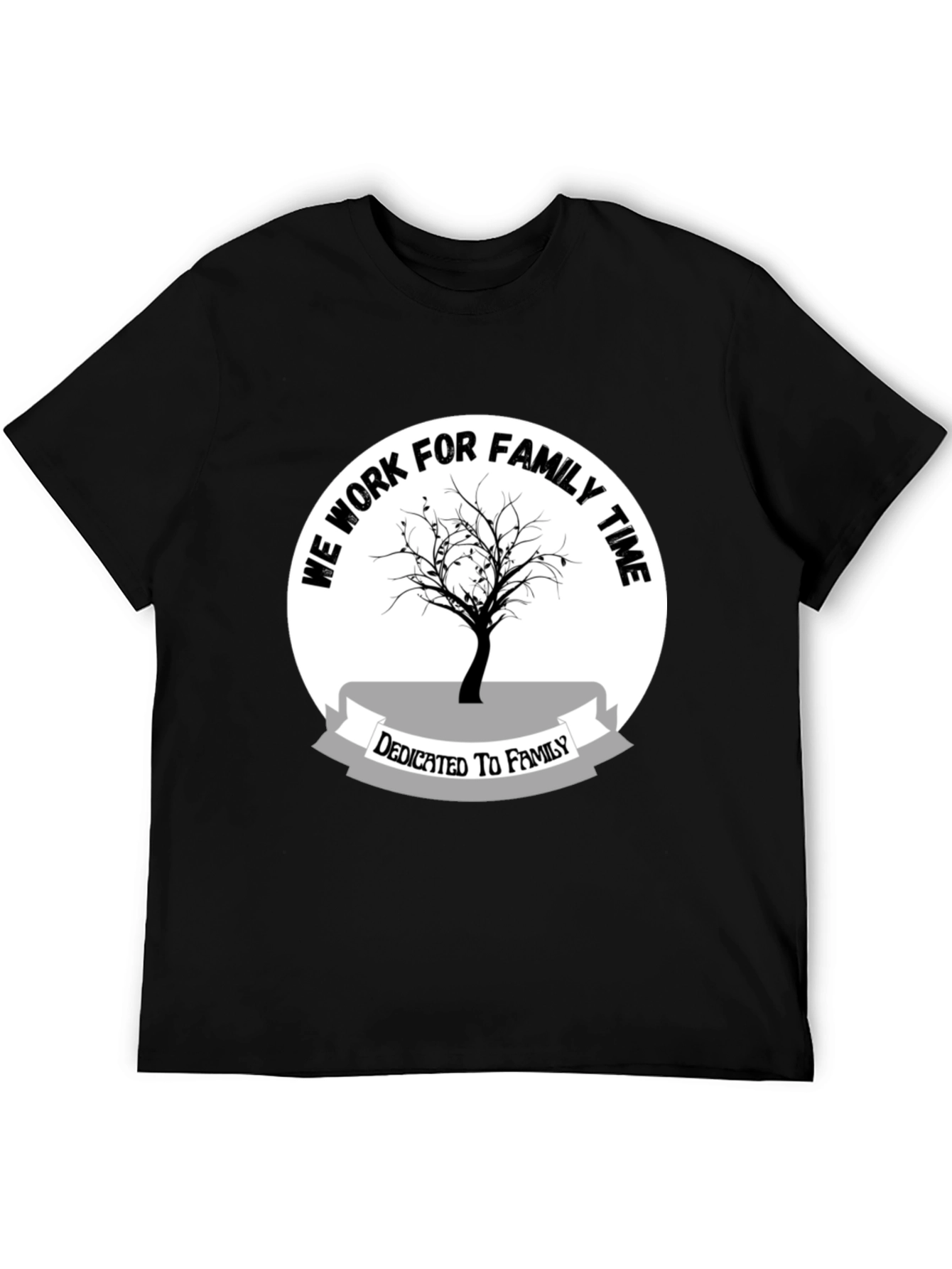 Family Time Tee - Black Cotton Shirt