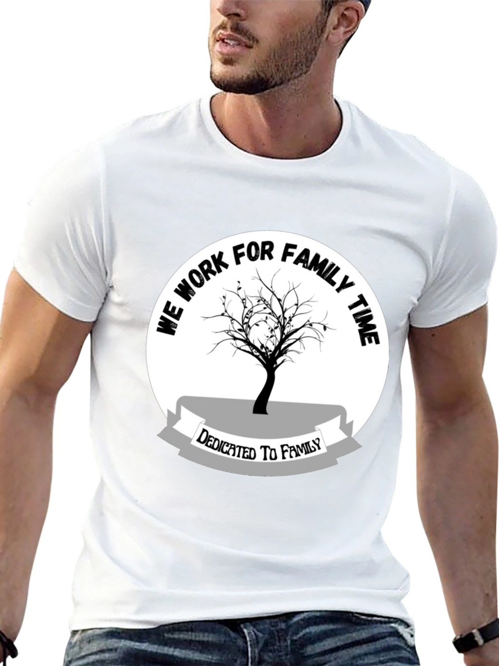 Family Time Tee - Black Cotton Shirt
