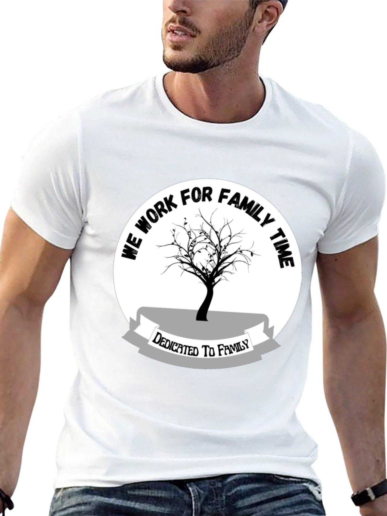 Family Time Tee - Black Cotton Shirt