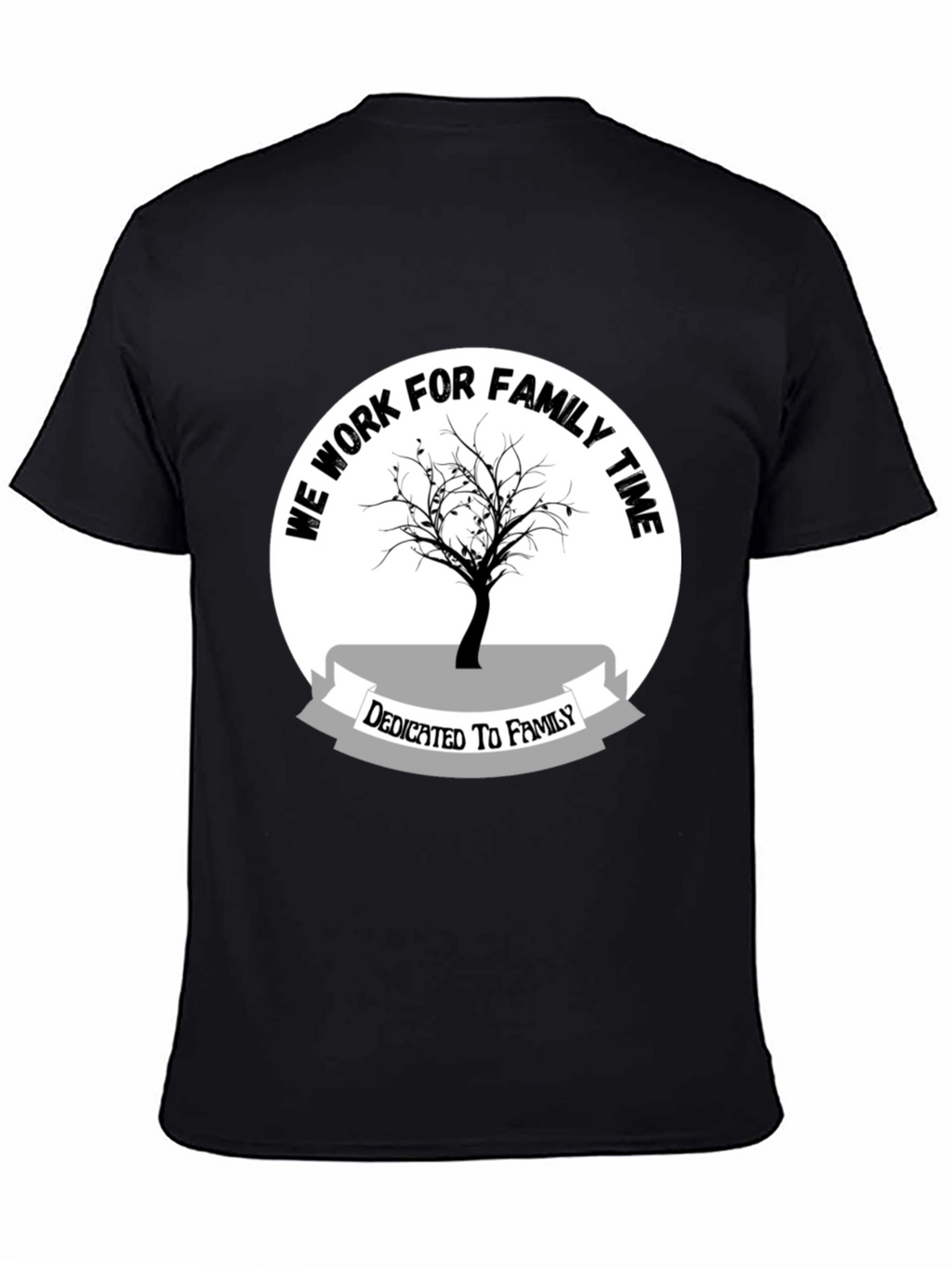 Family Time Tee - Black Cotton Shirt