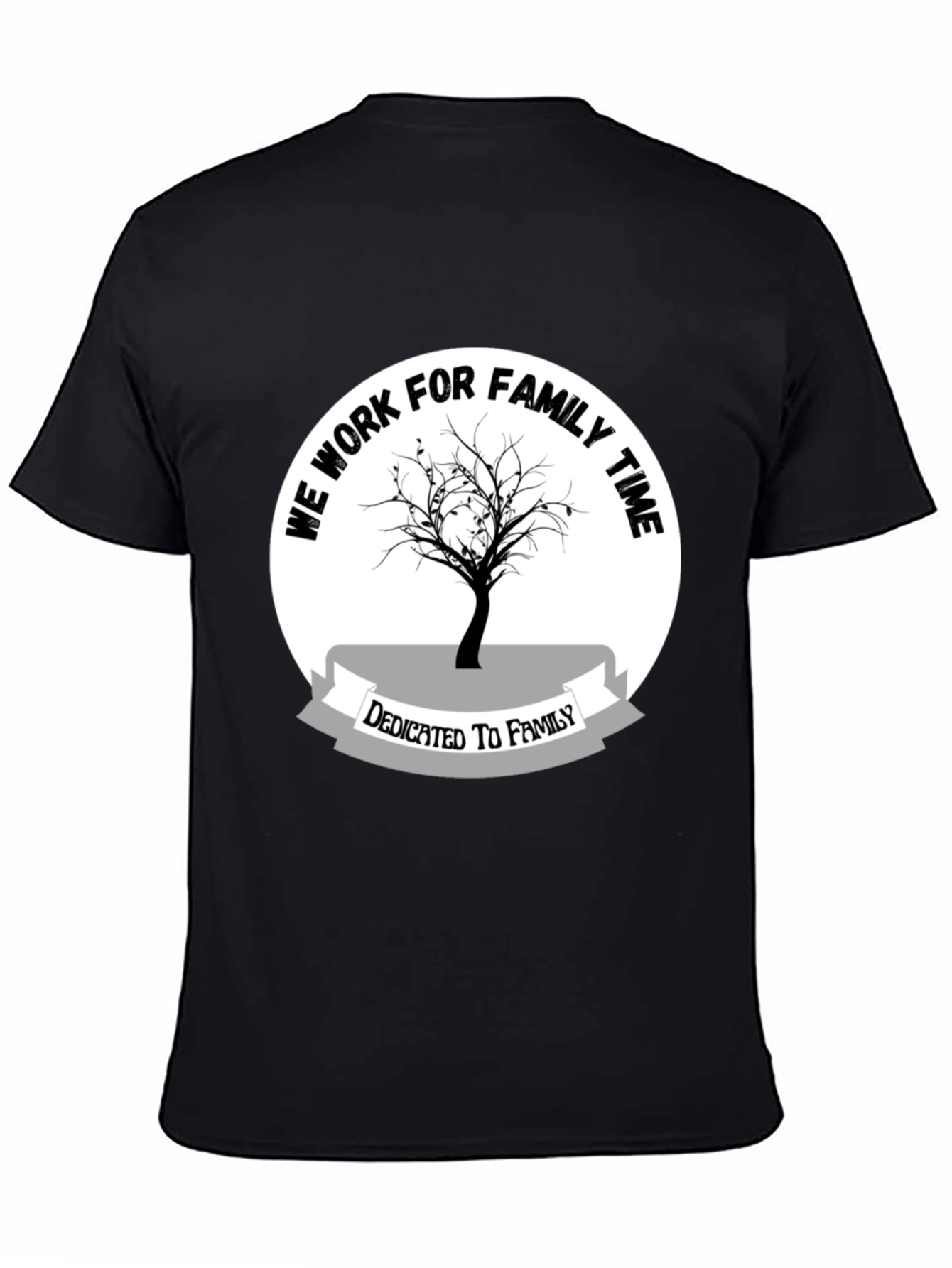 Family Time Tee - Black Cotton Shirt