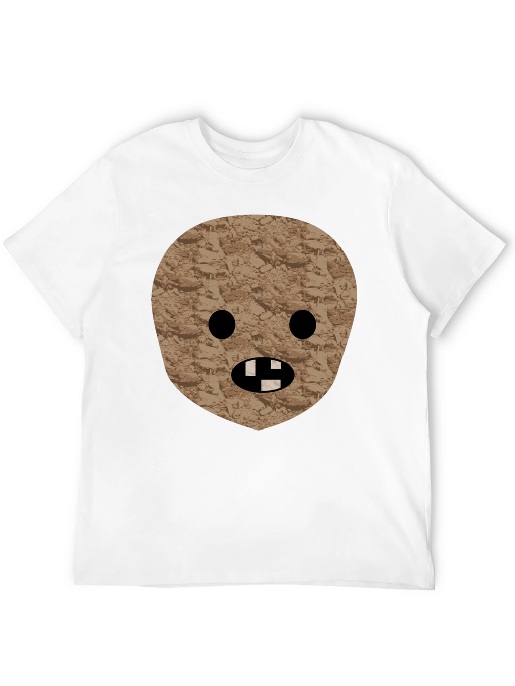 Novelty Graphic Tee - Funny Stone Face T-Shirt