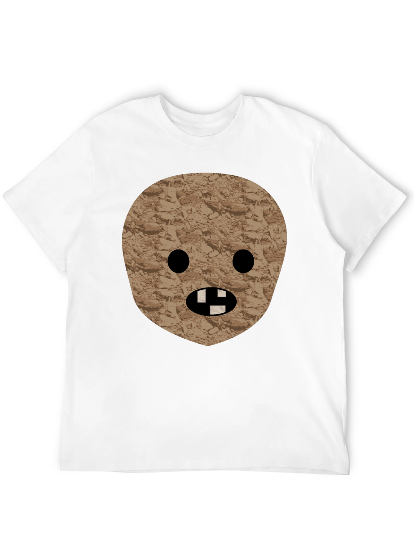 Novelty Graphic Tee - Funny Stone Face T-Shirt