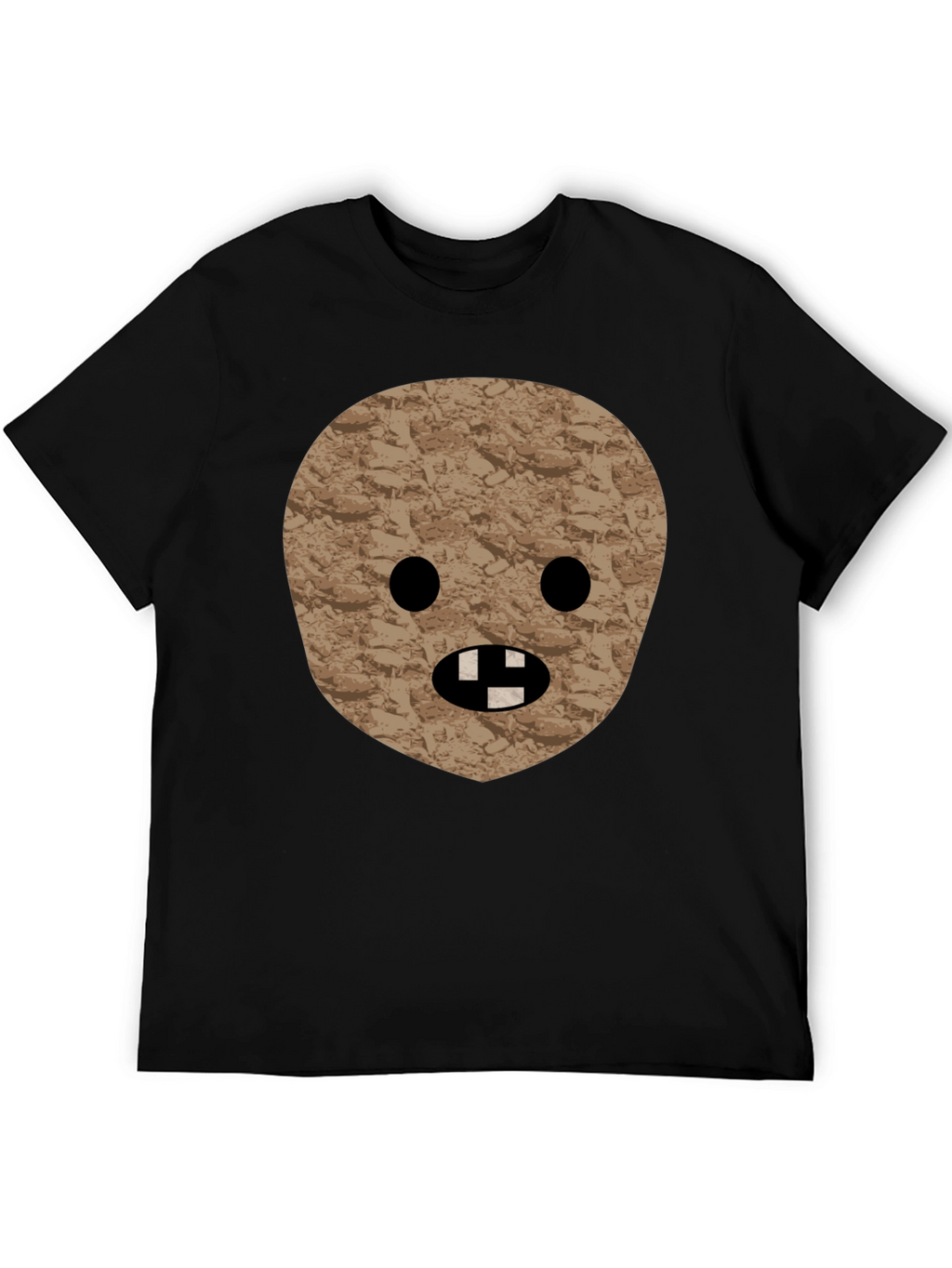 Novelty Graphic Tee - Funny Stone Face T-Shirt