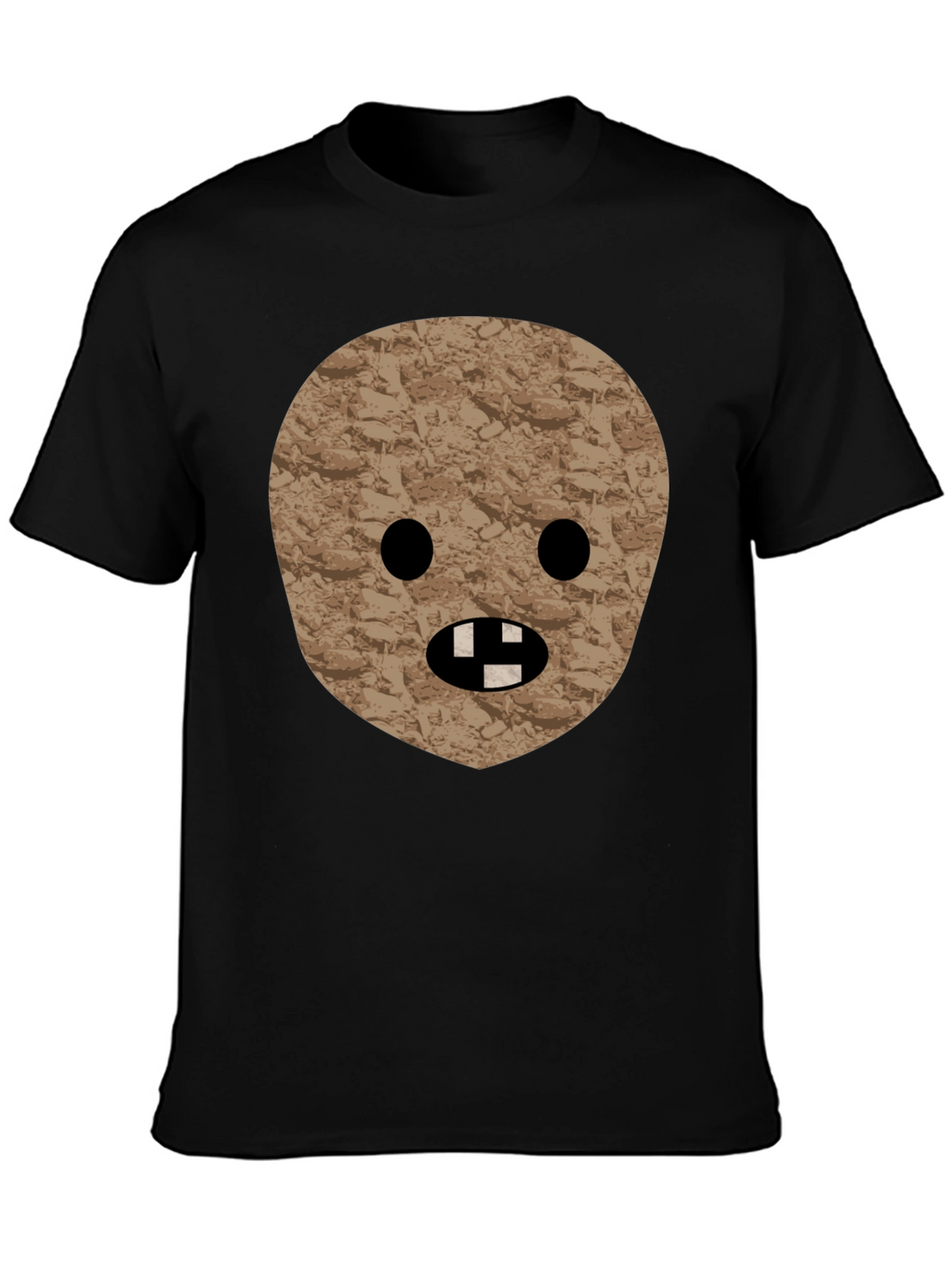 Novelty Graphic Tee - Funny Stone Face T-Shirt