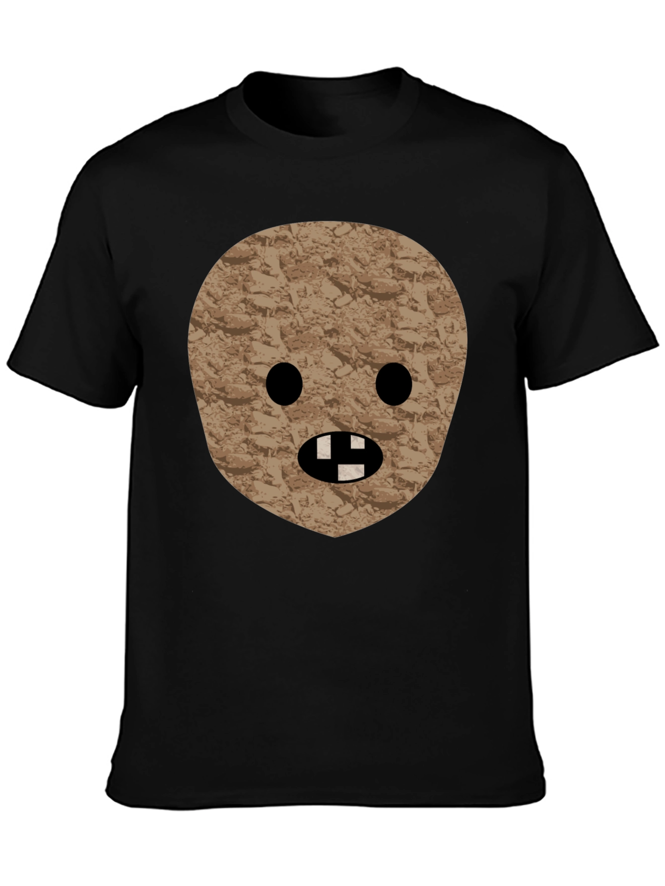Novelty Graphic Tee - Funny Stone Face T-Shirt