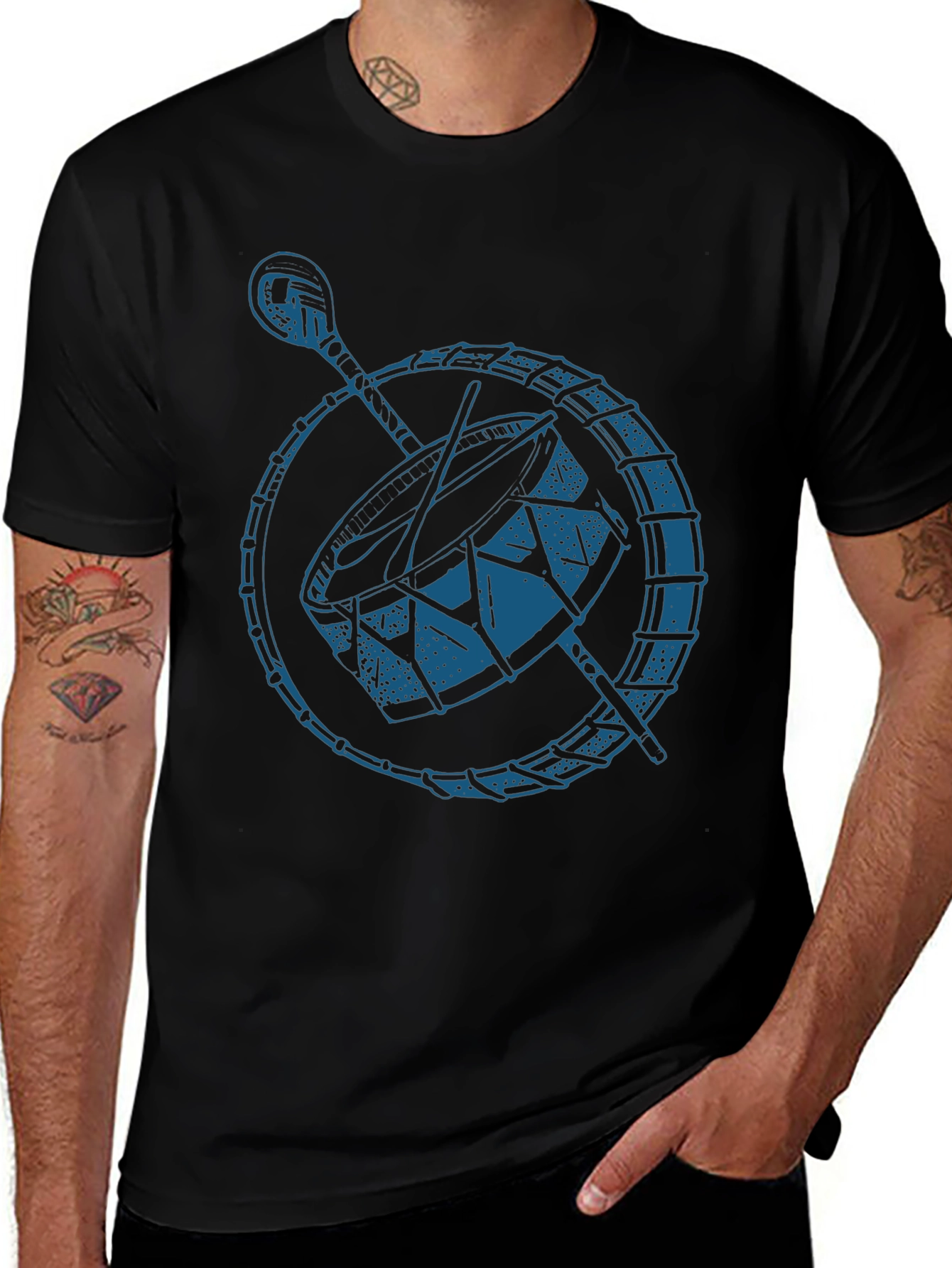 Drum Graphic Black T-Shirt