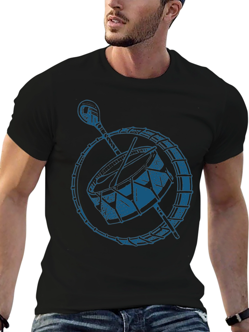 Drum Graphic Black T-Shirt