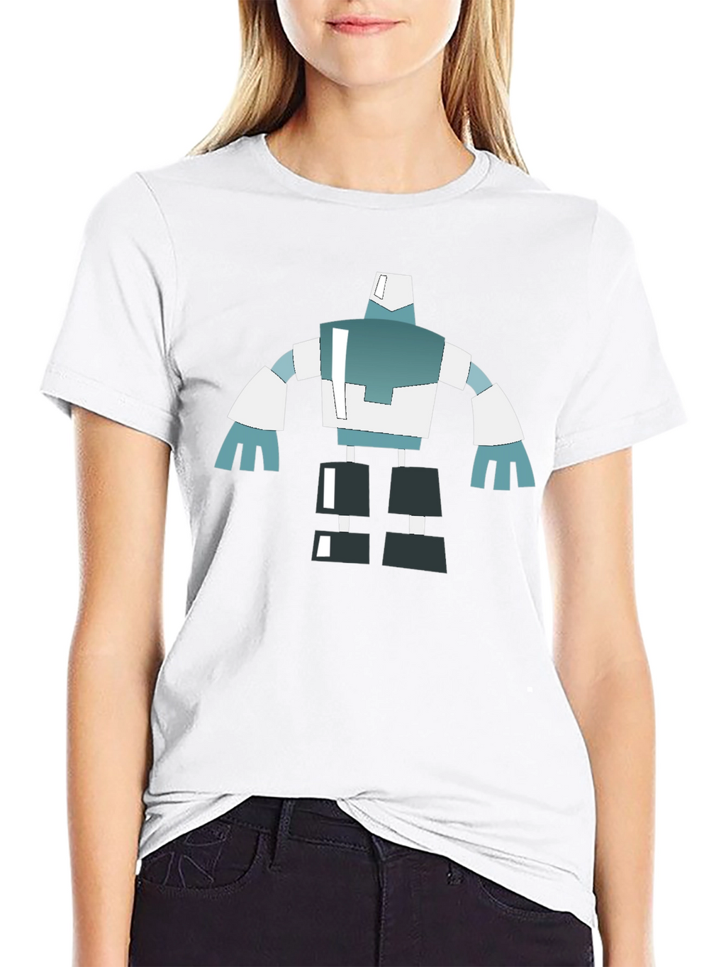 Abstract Robot Graphic Tee - Modern Style