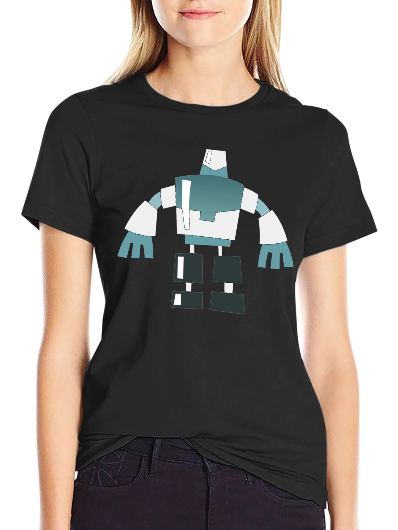 Abstract Robot Graphic Tee - Modern Style
