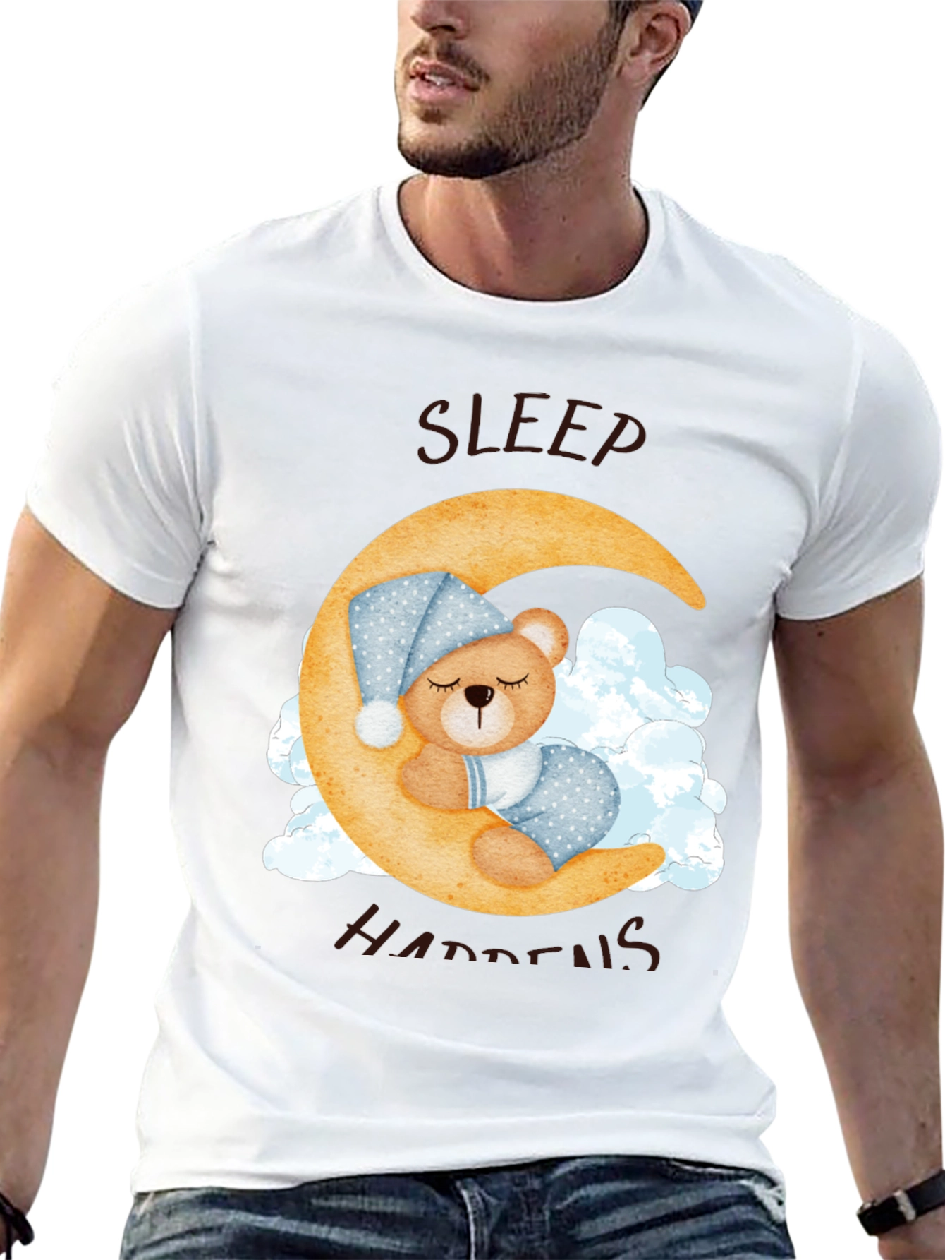 Sleepy Bear Moon T-Shirt - Dreamy Comfort