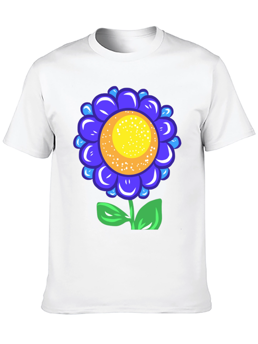 Blue Flower Graphic Tee - Funky Floral T-Shirt