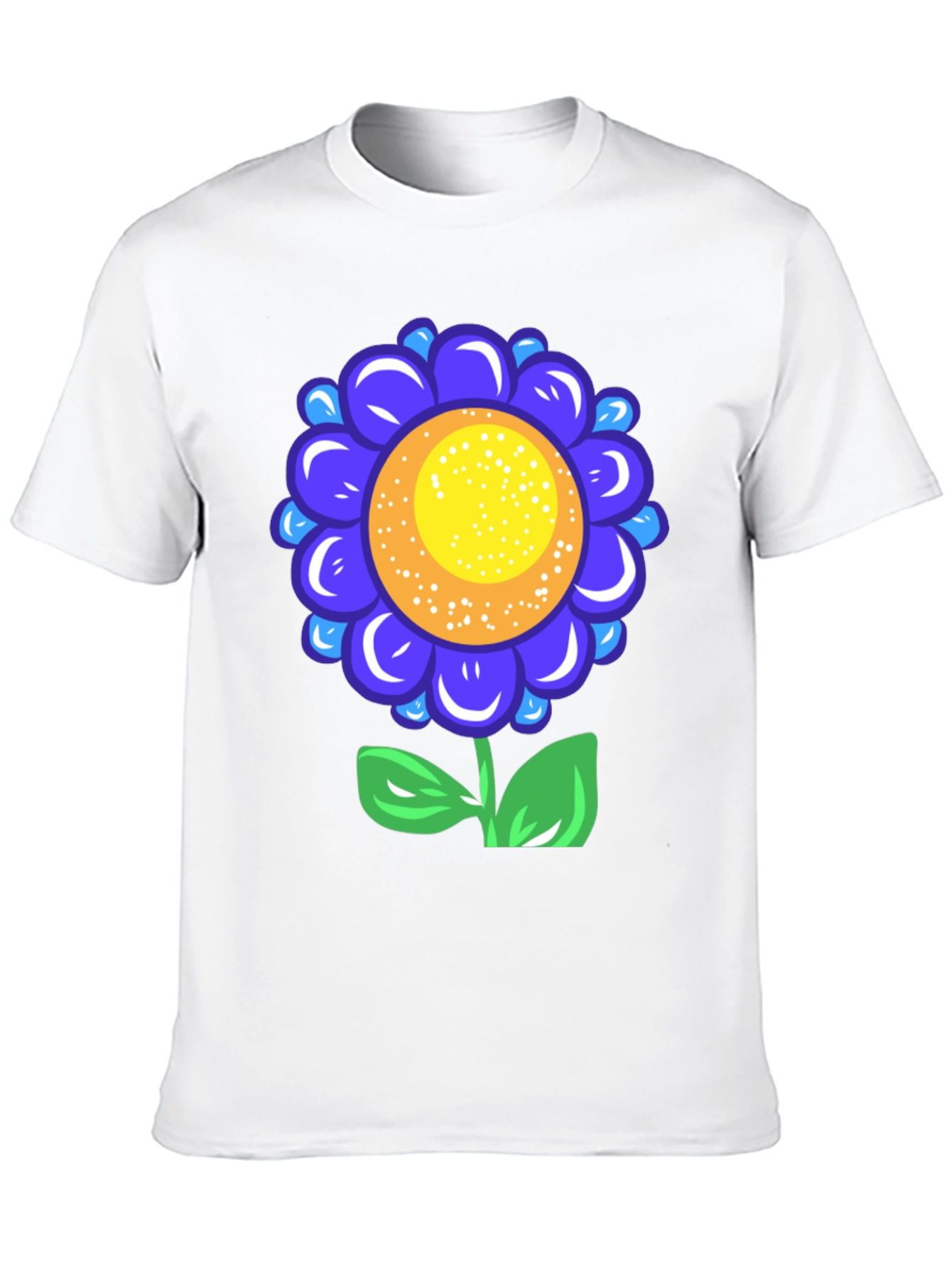 Blue Flower Graphic Tee - Funky Floral T-Shirt