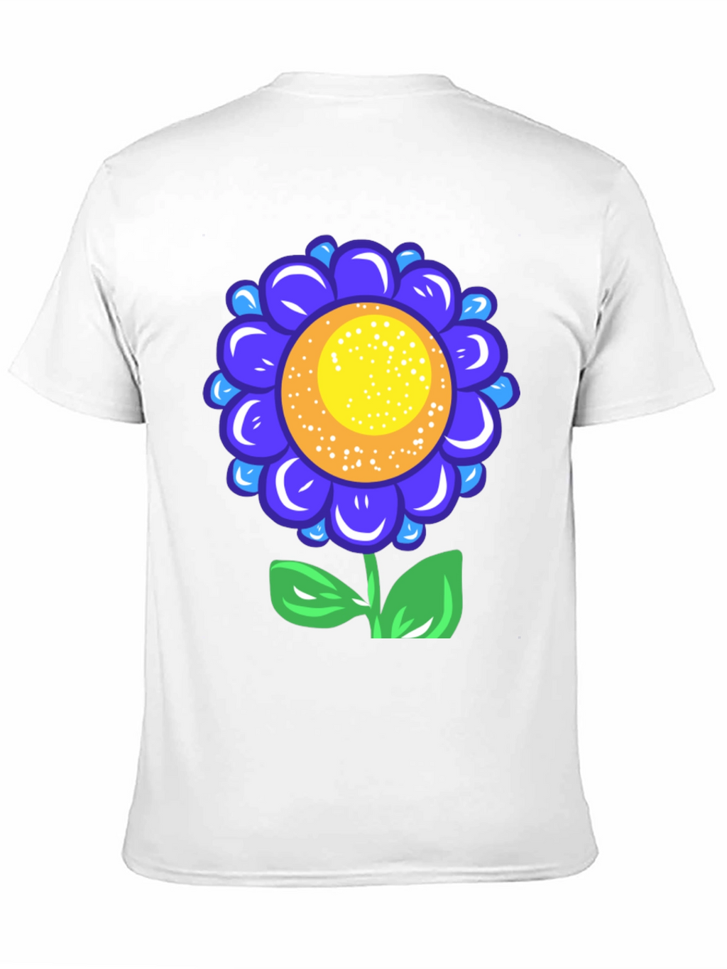 Blue Flower Graphic Tee - Funky Floral T-Shirt