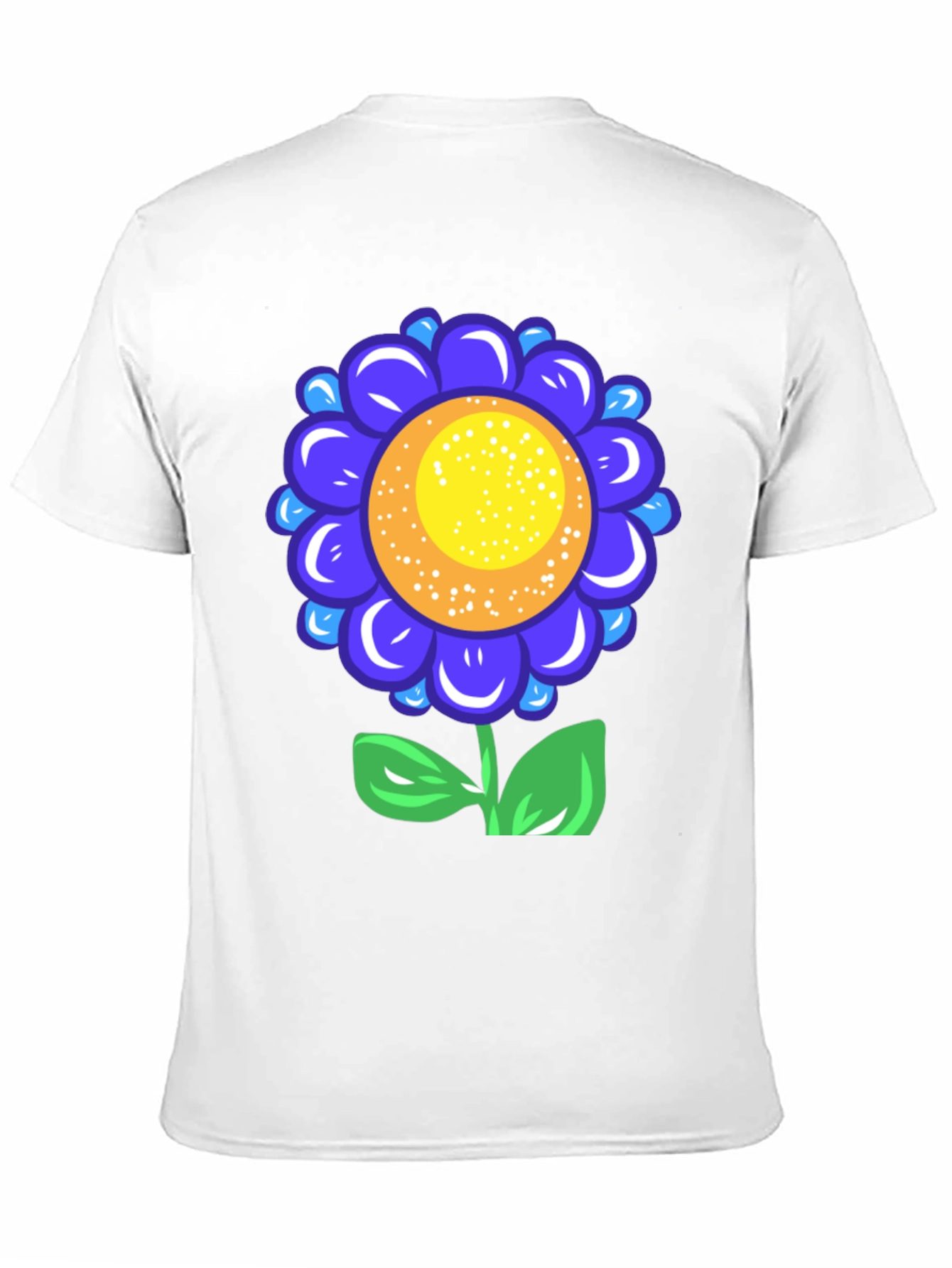 Blue Flower Graphic Tee - Funky Floral T-Shirt