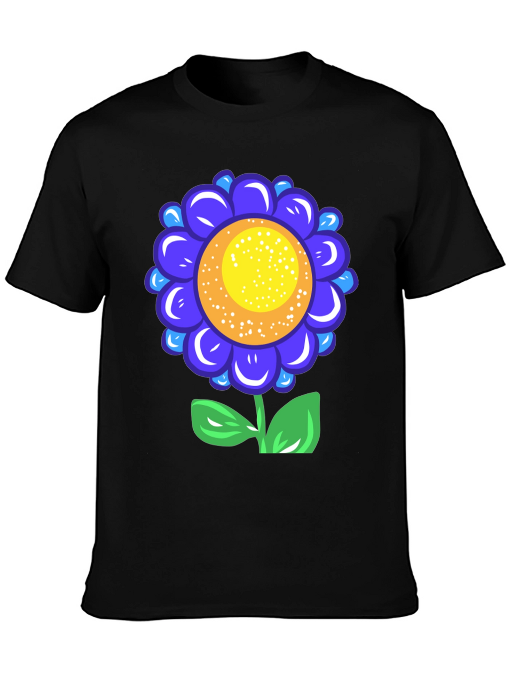 Blue Flower Graphic Tee - Funky Floral T-Shirt