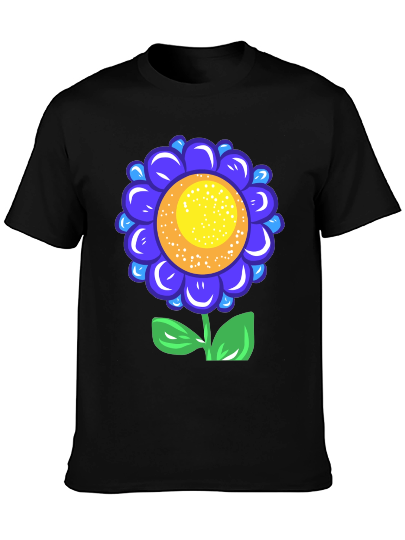 Blue Flower Graphic Tee - Funky Floral T-Shirt