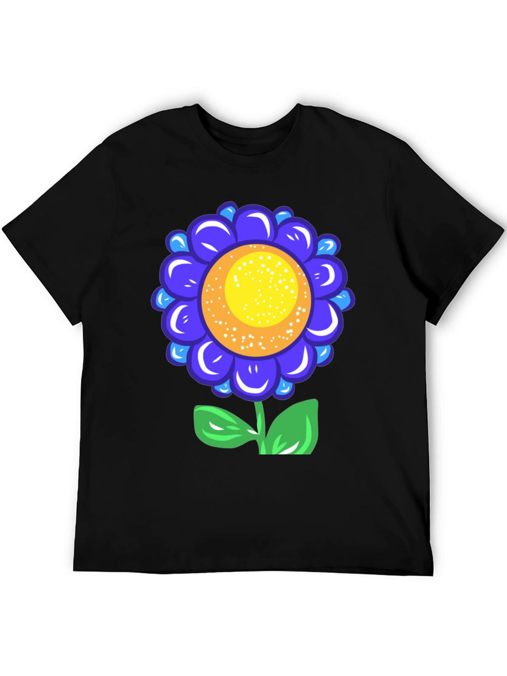 Blue Flower Graphic Tee - Funky Floral T-Shirt