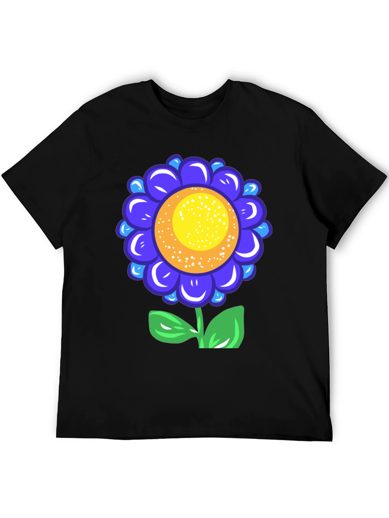 Blue Flower Graphic Tee - Funky Floral T-Shirt
