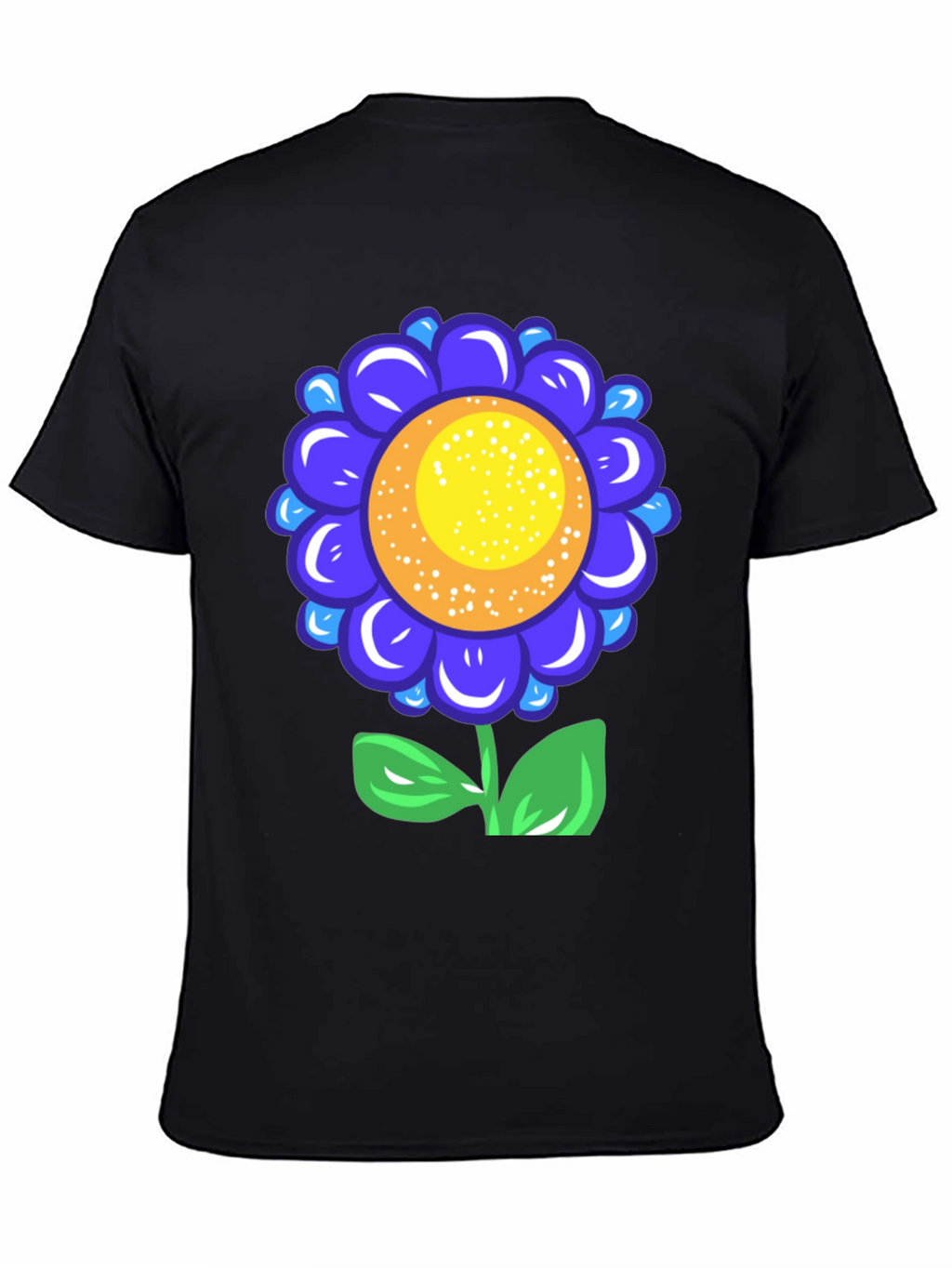 Blue Flower Graphic Tee - Funky Floral T-Shirt