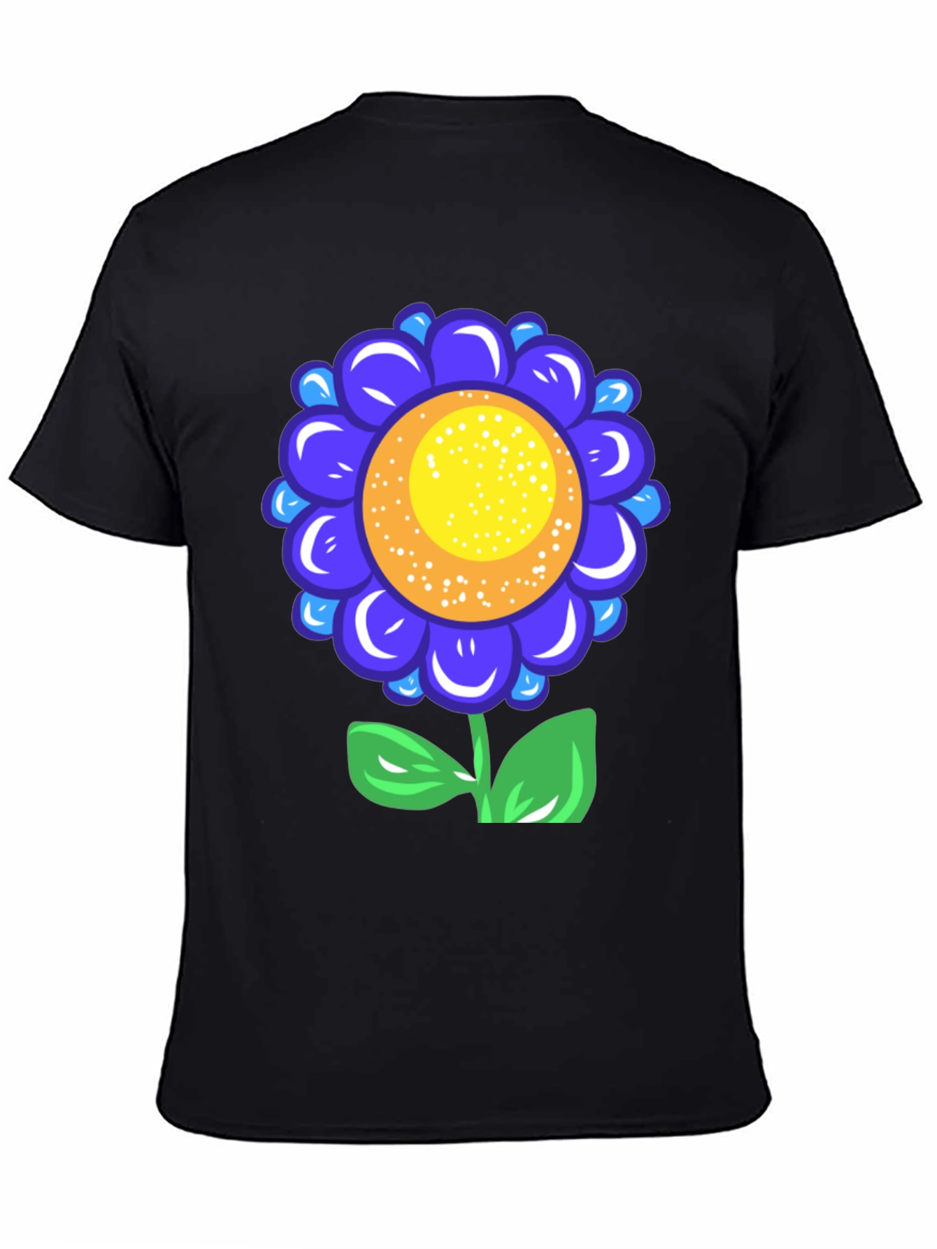 Blue Flower Graphic Tee - Funky Floral T-Shirt