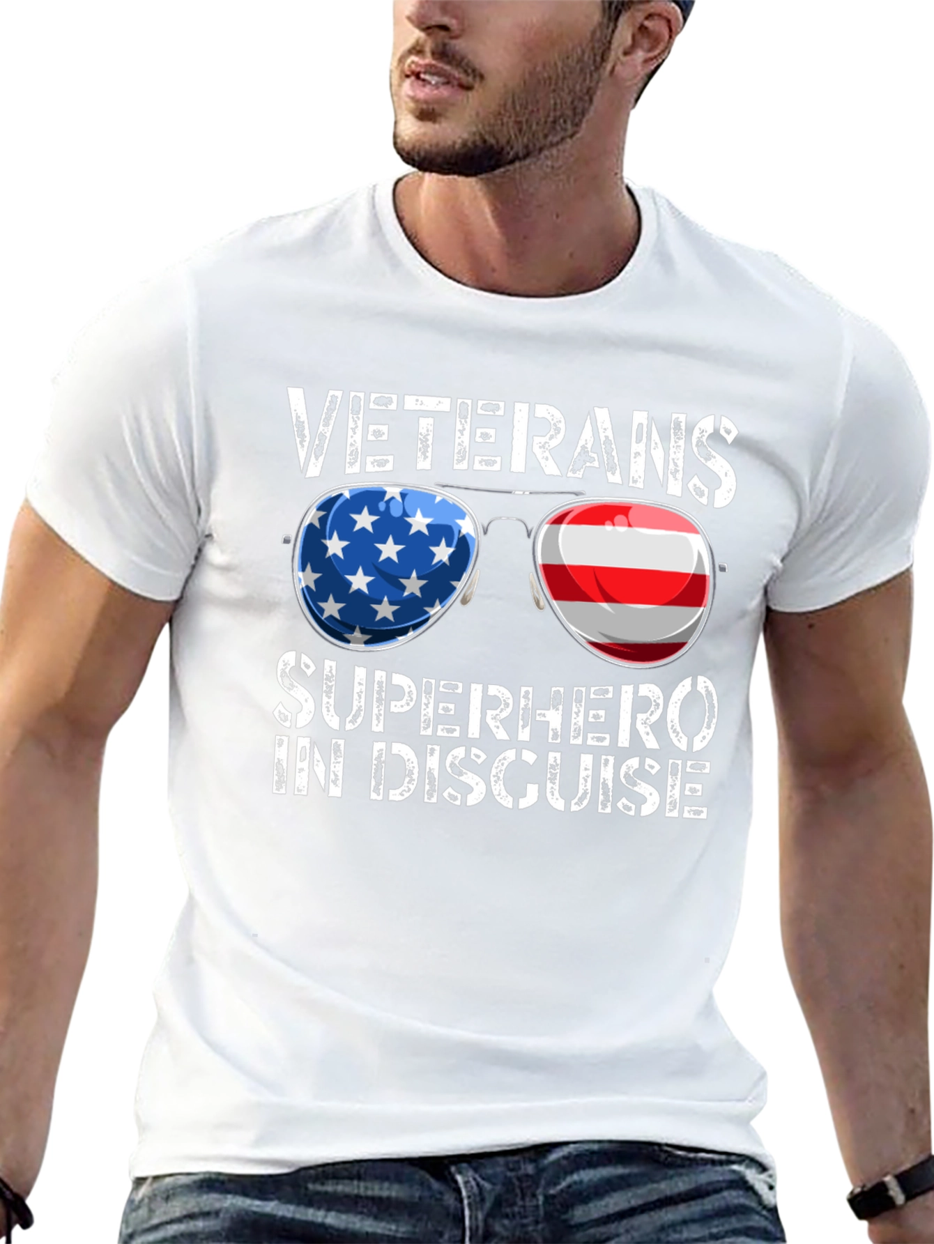 Veterans Superhero T-Shirt Patriotic Design