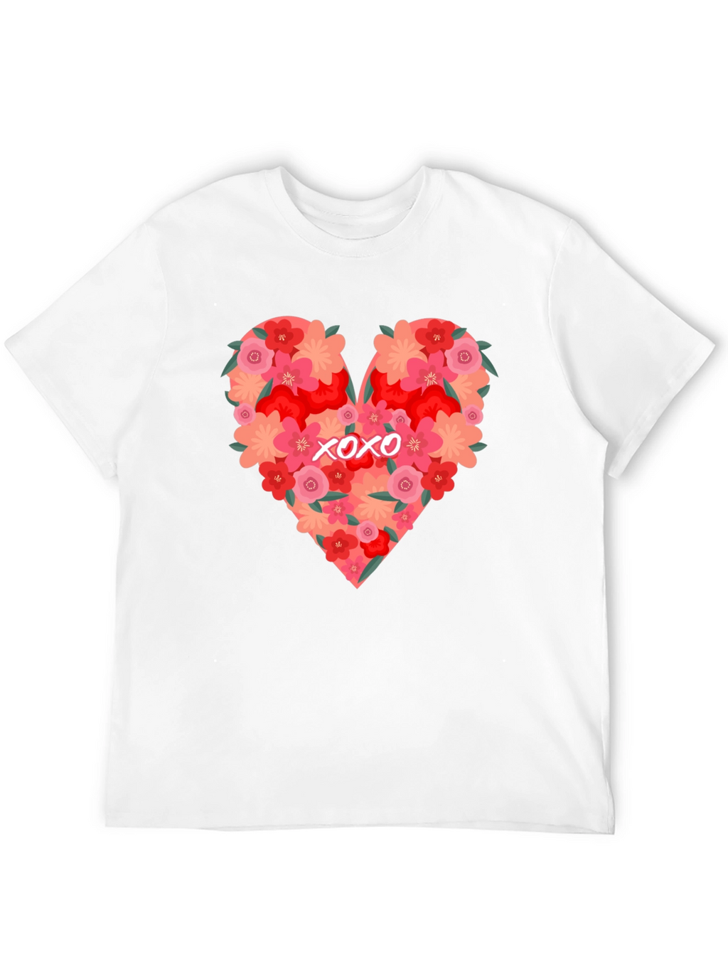 Floral Heart XOXO Graphic Tee - Black