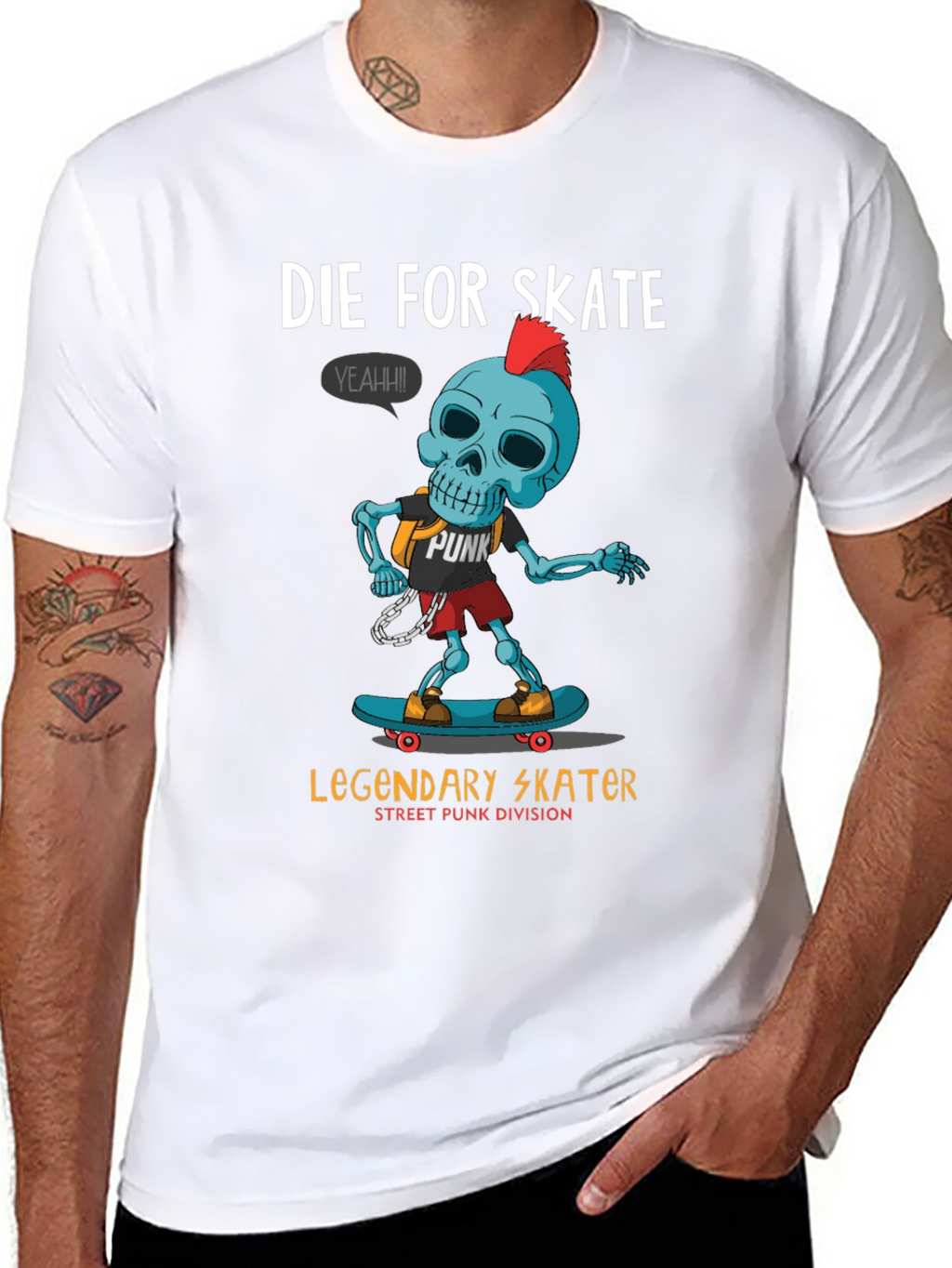 Die For Skate Punk Skater Graphic T-Shirt
