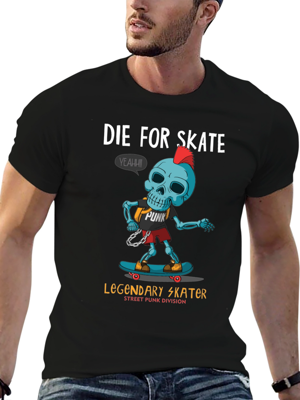 Die For Skate Punk Skater Graphic T-Shirt