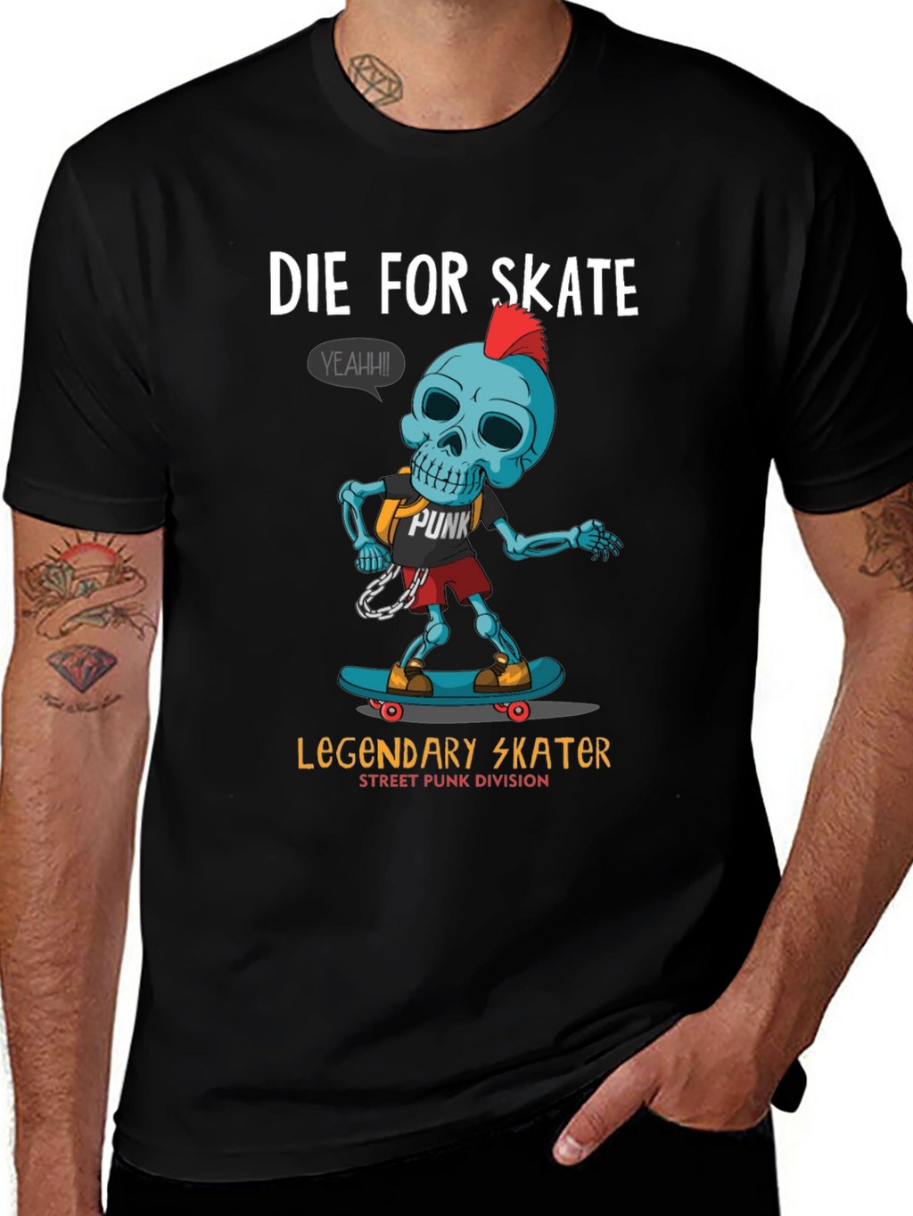 Die For Skate Punk Skater Graphic T-Shirt