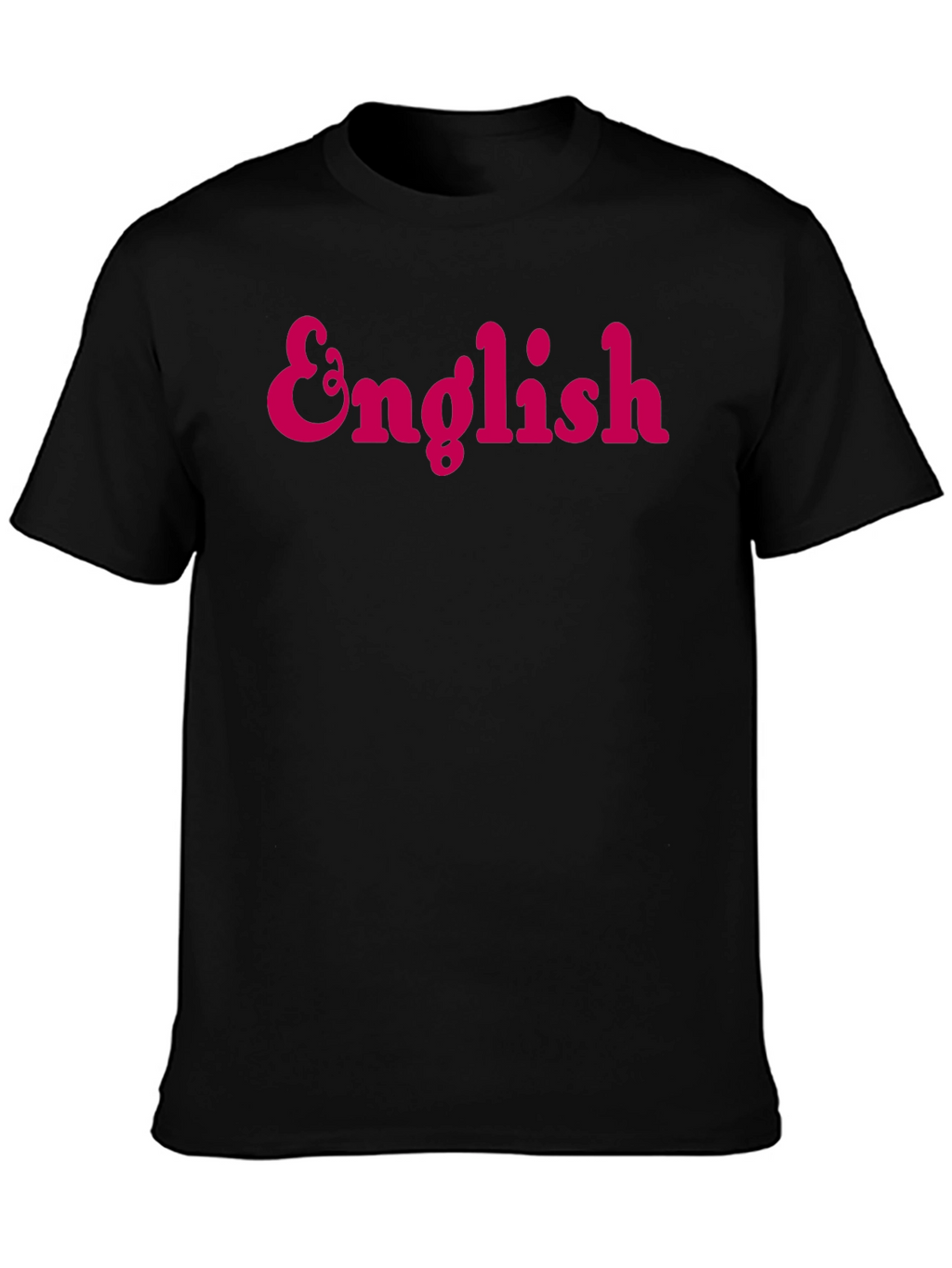 English Text Black T-Shirt